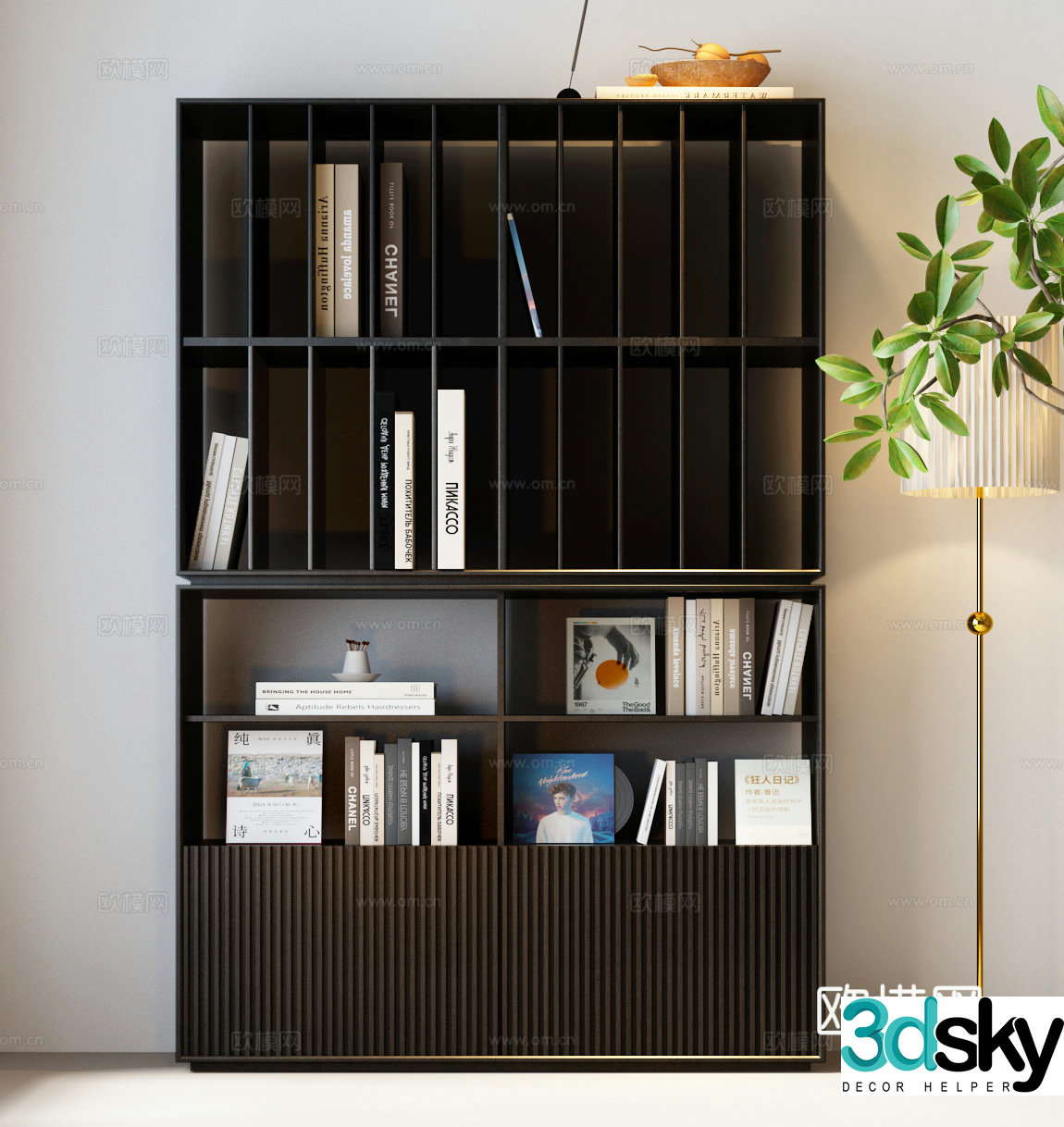 Modern Italian bookcase Italian bookcase Modern minimalist bookcase 3D model
