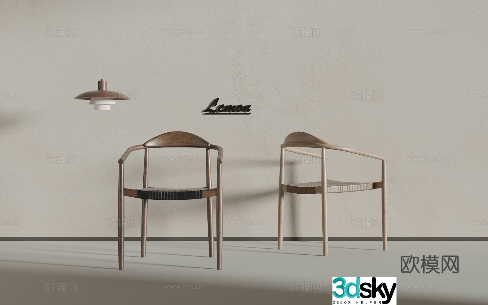 New Chinese horn chair 3D model