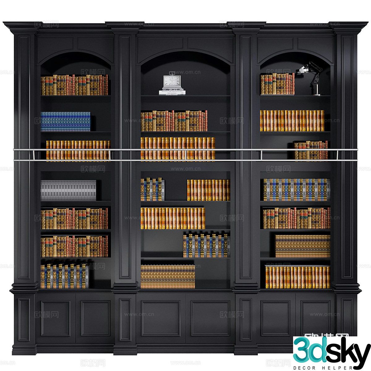 American retro bookcase 3d model