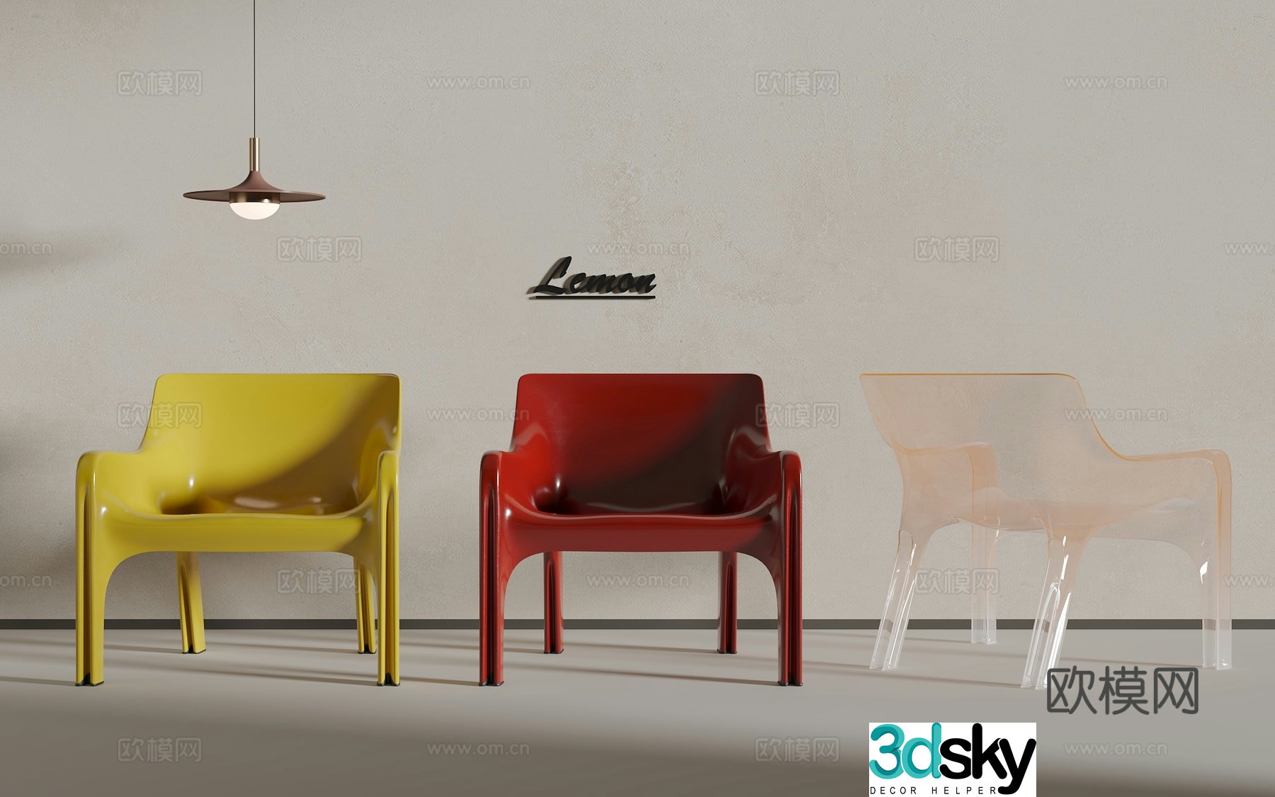 Modern single chair 3d model