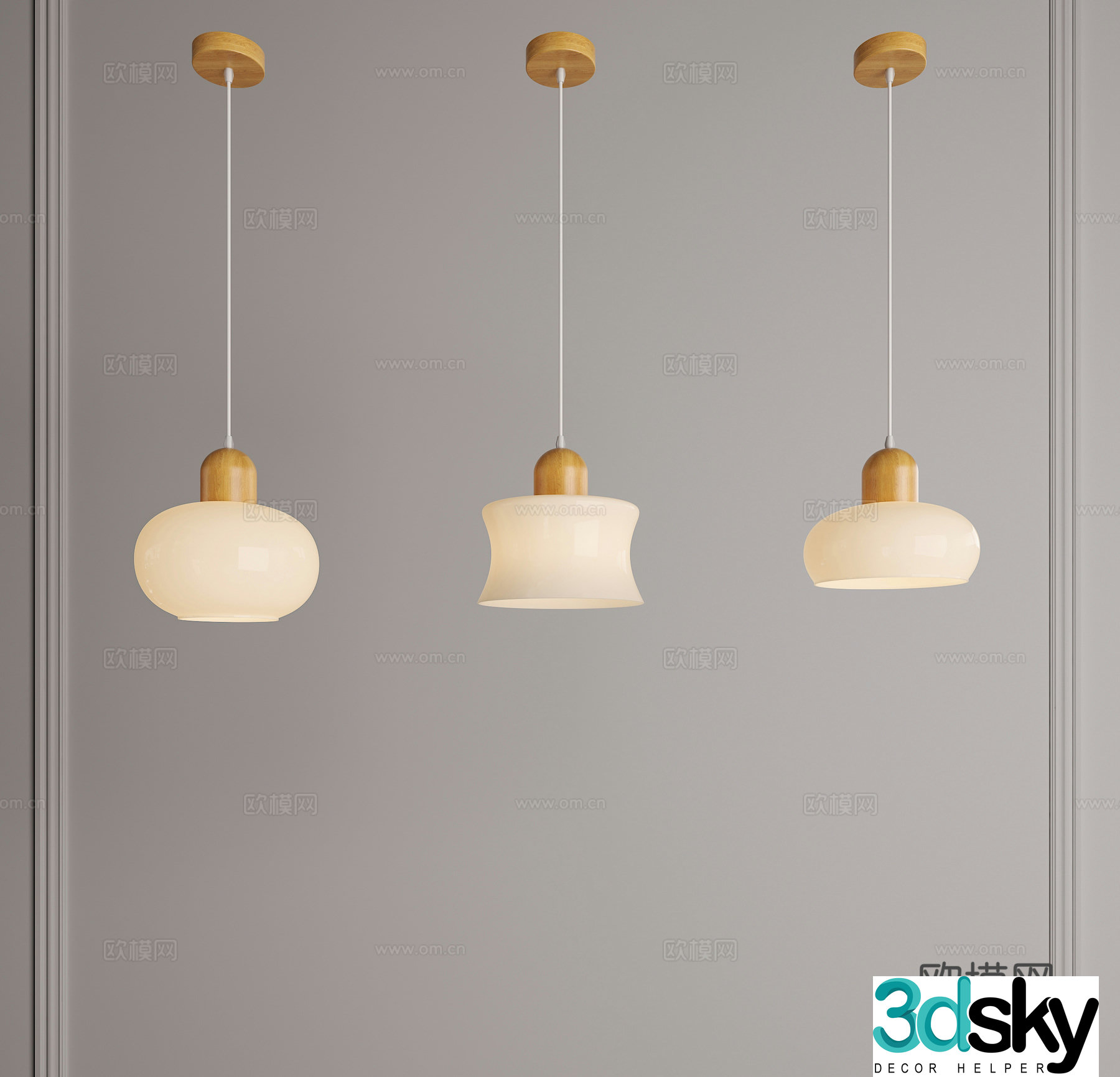Cream-style chandelier Log chandelier Pastoral chandelier Nordic chandelier Medium chandelier Restaurant chandelier 3D model