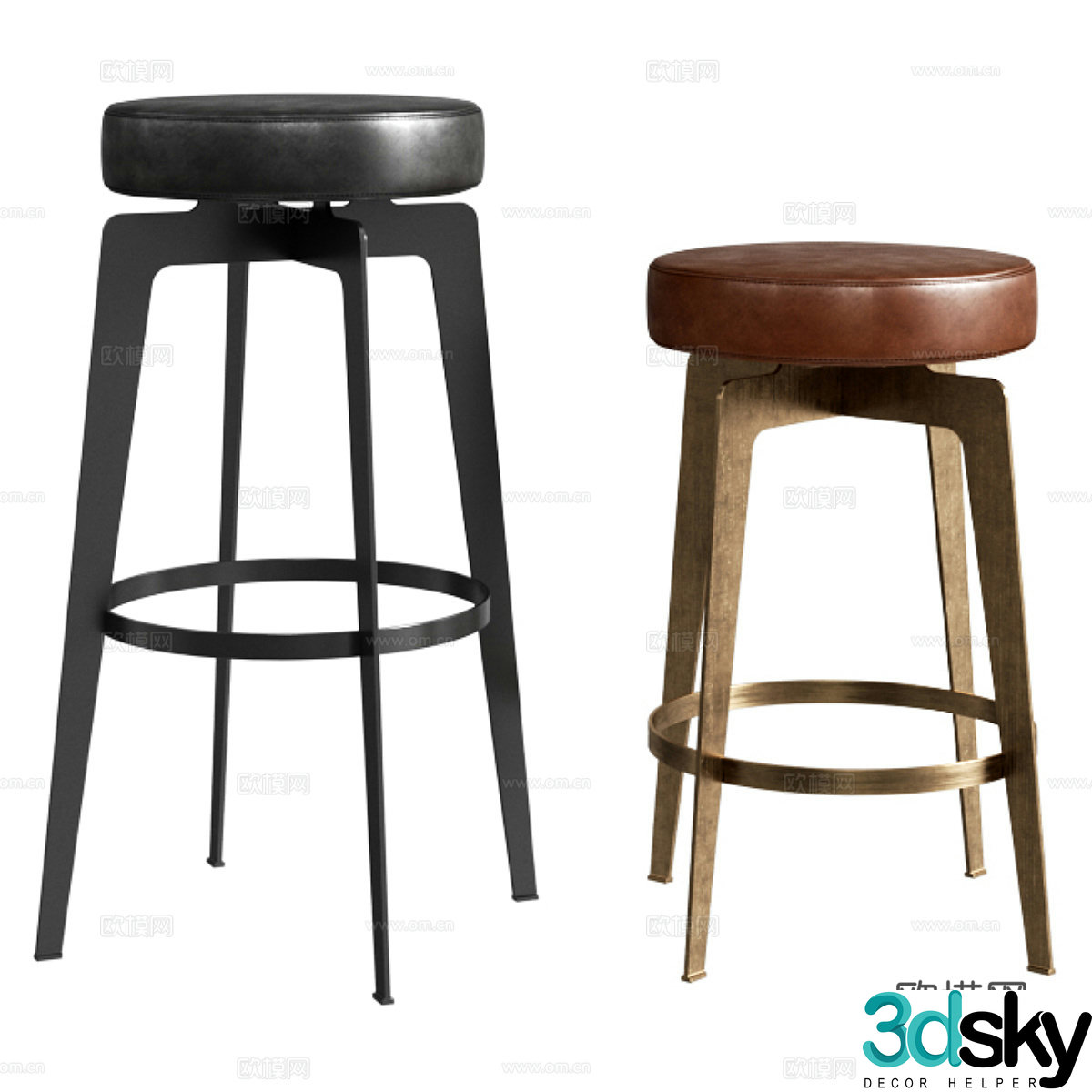 Cb2 Hayden Circular Bar and Bar Stool 3D Model