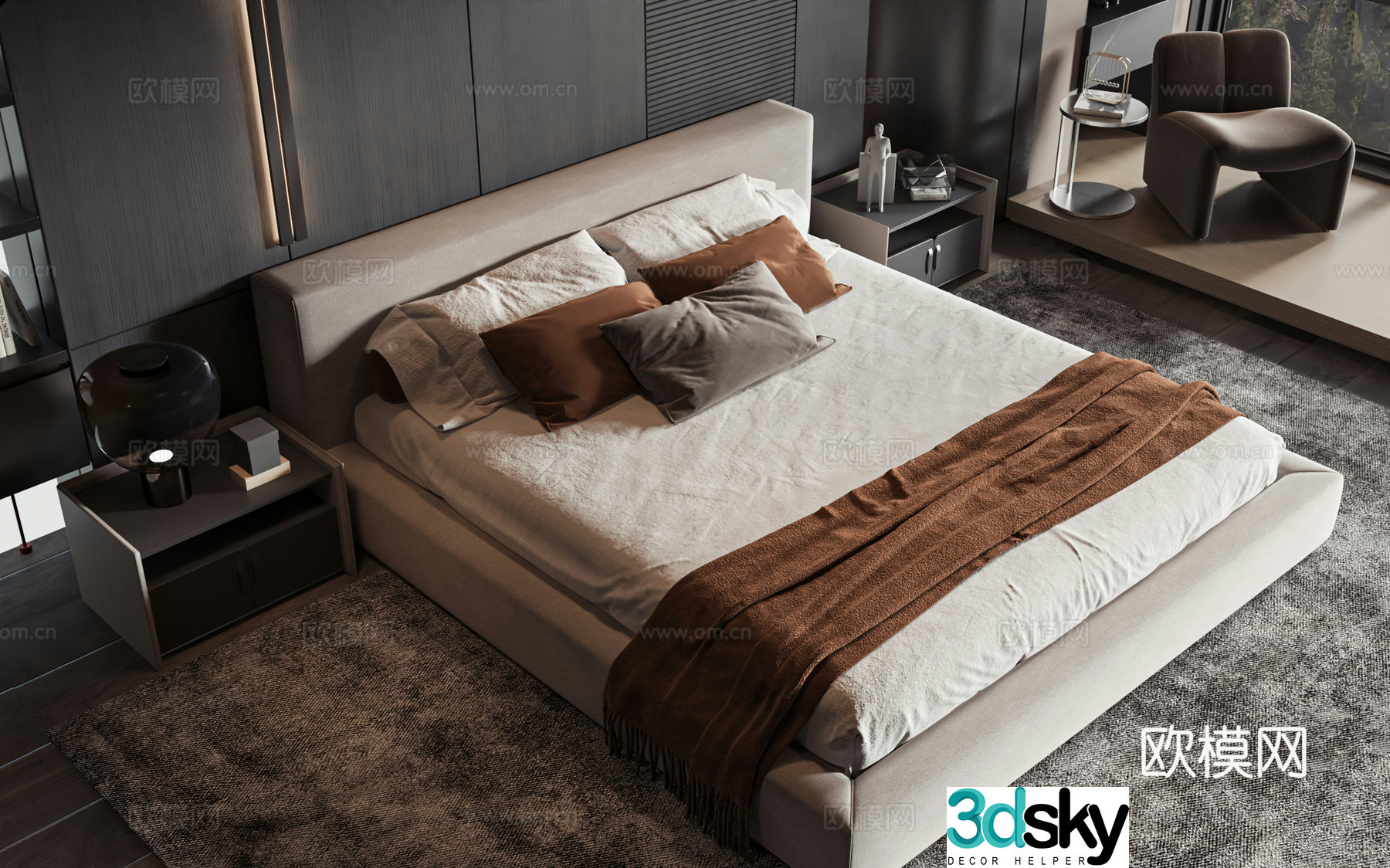 Modern style product bed 3d model