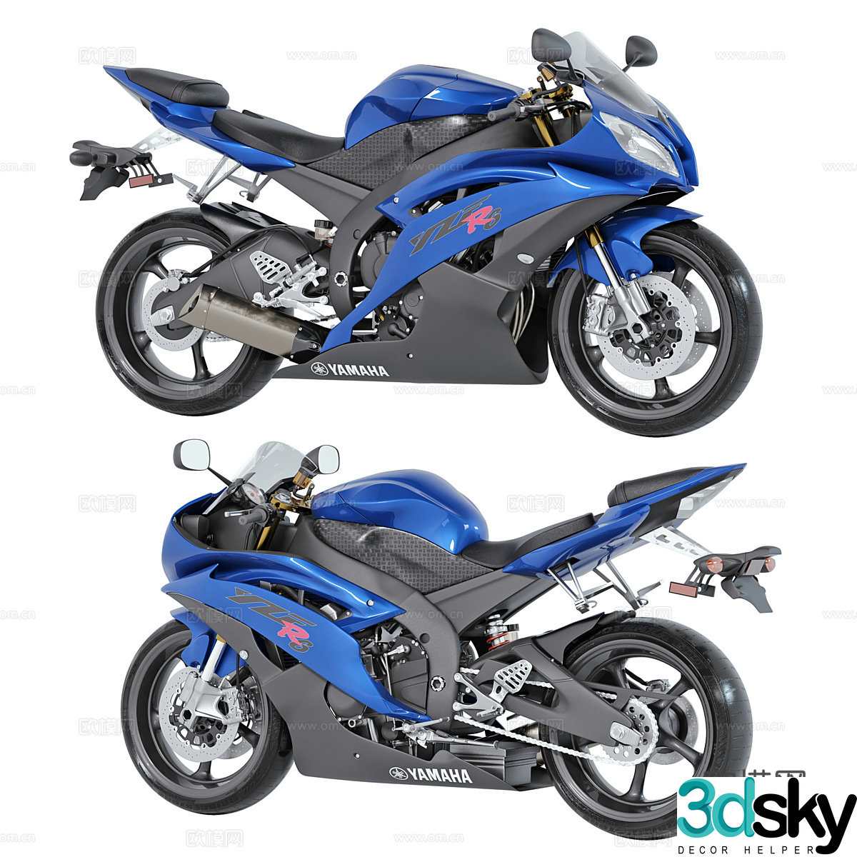 Yamaha YZF-R6 motorcycle 3d model