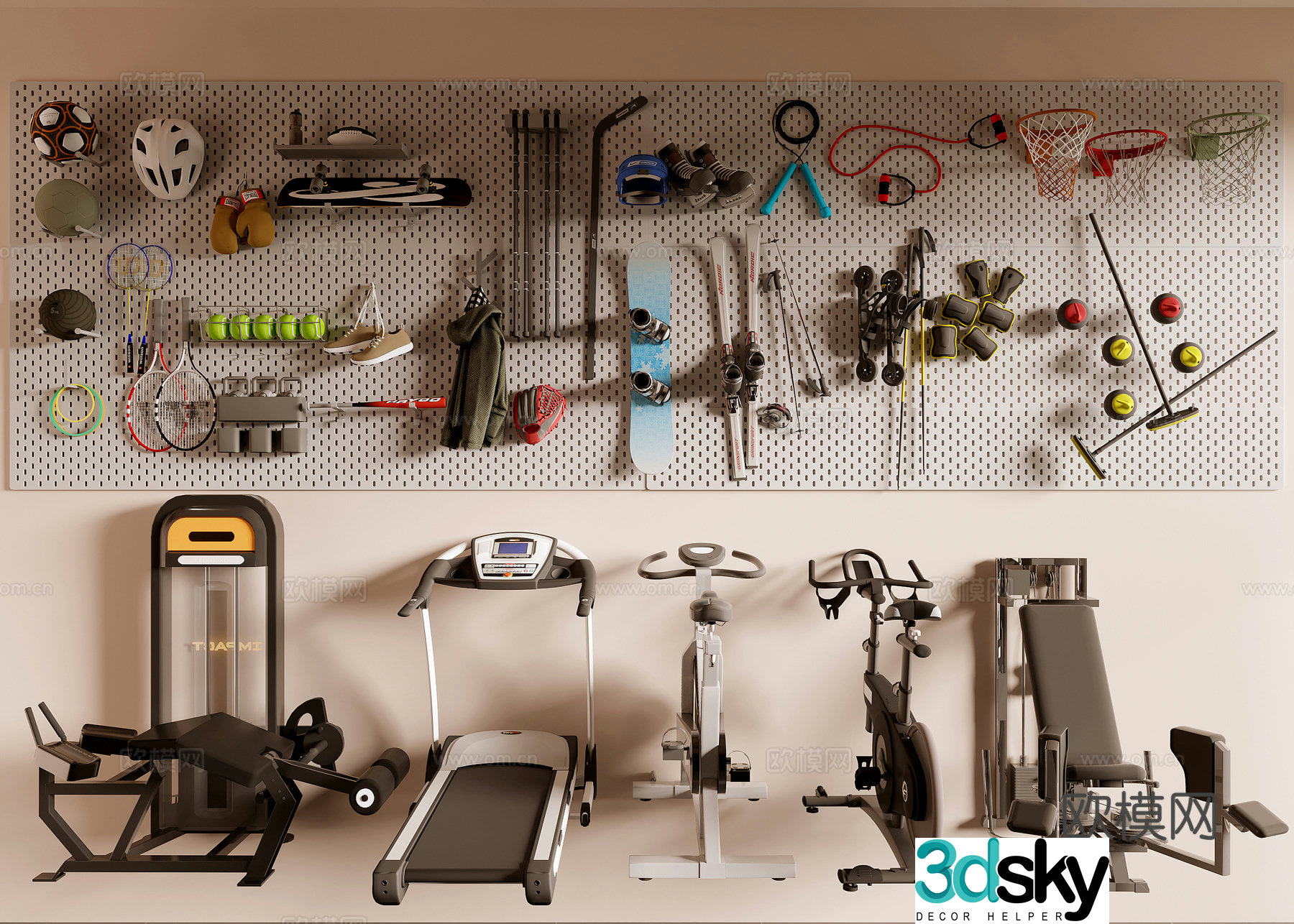 Sports equipment 3d model