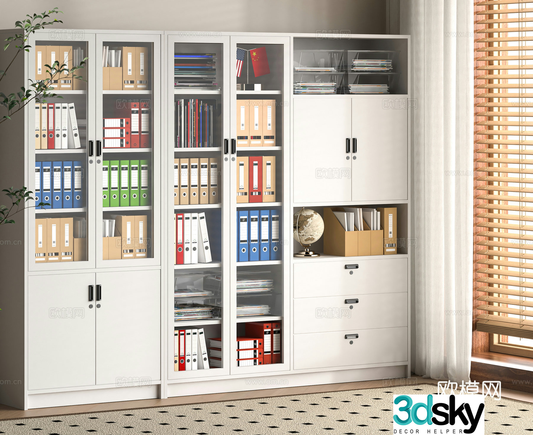 Modern filing cabinet 3d model