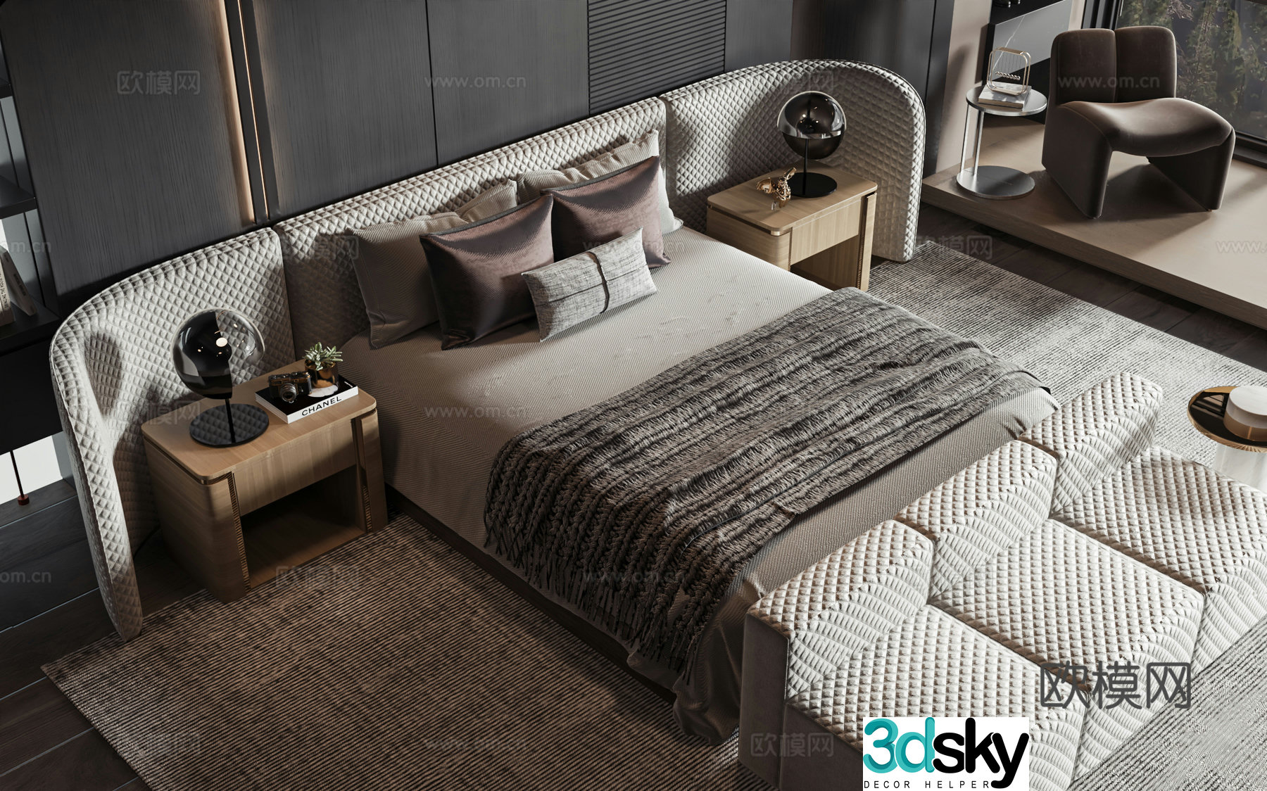 Modern style product bed 3d model