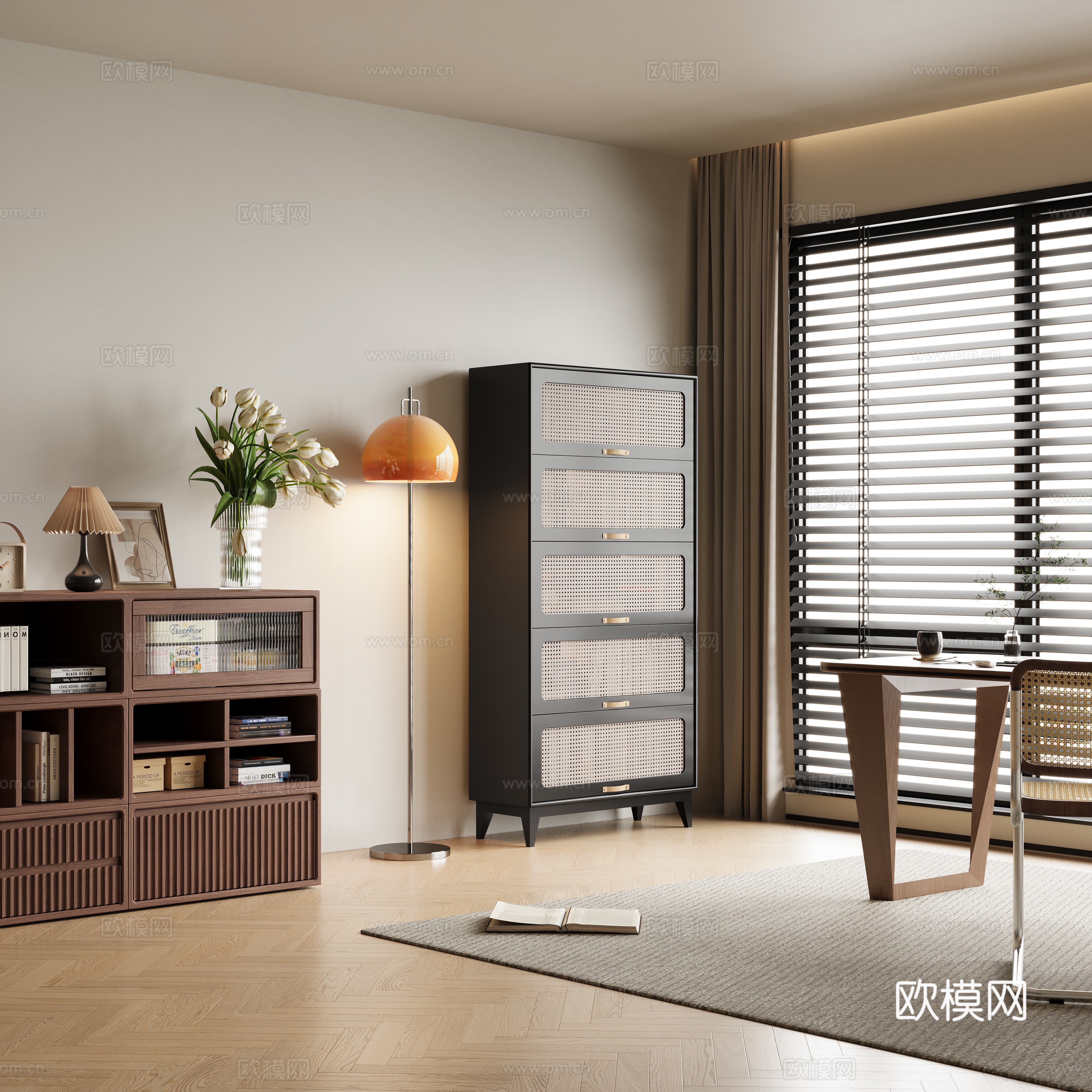 Middle-aged study room 3D model
