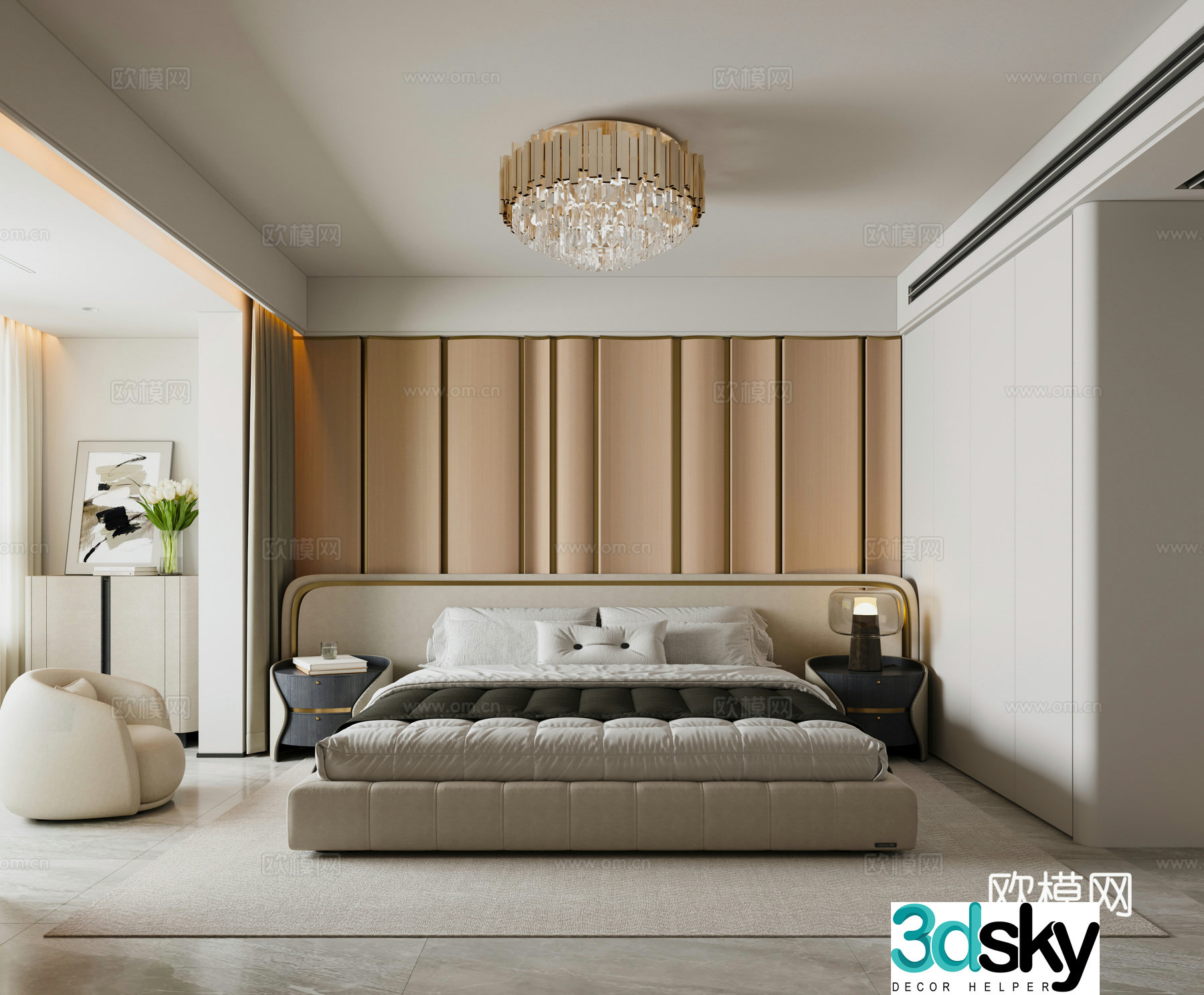 Modern bedroom 3d model