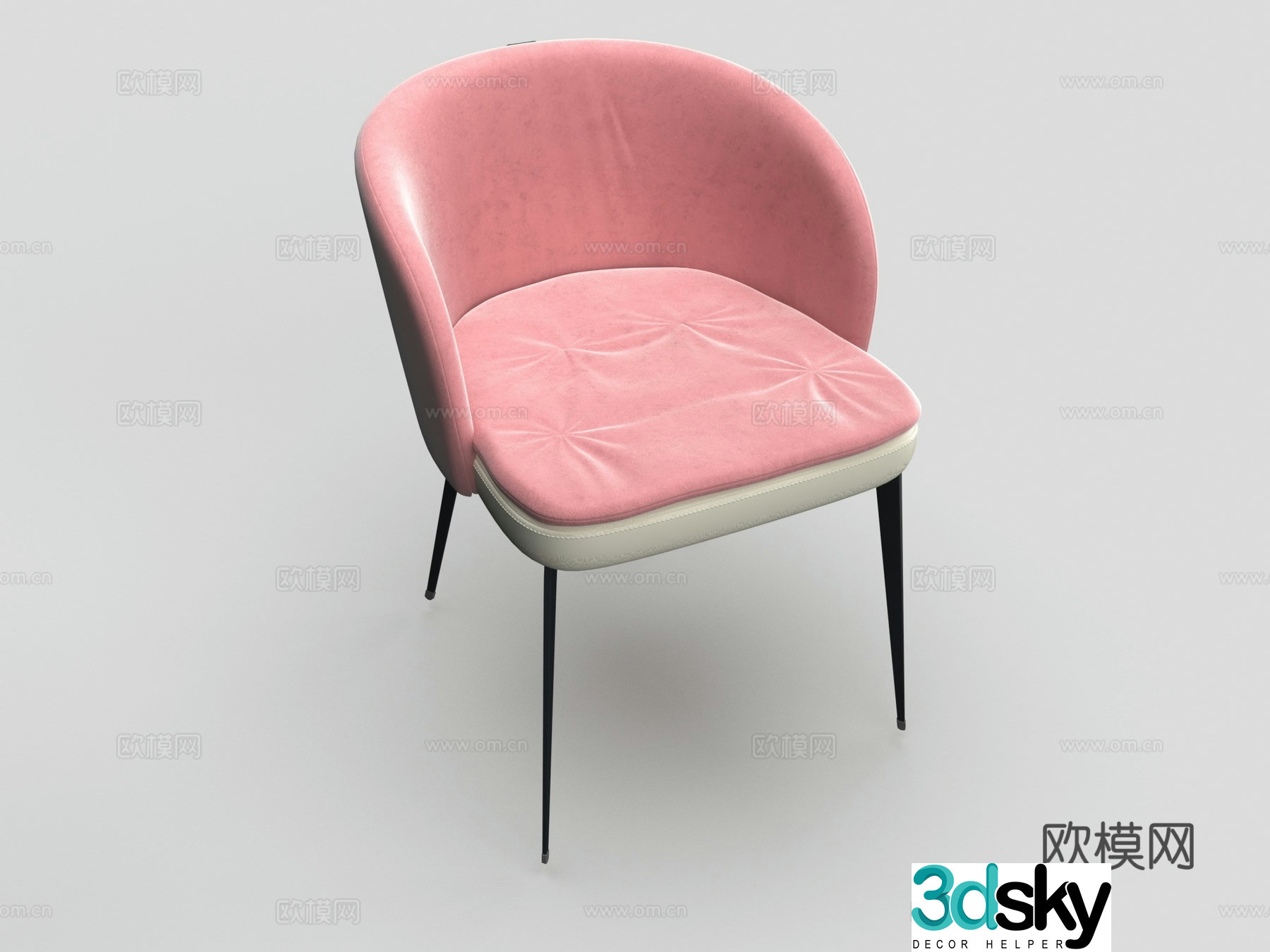 Modern leisure chair dining chair 3d model