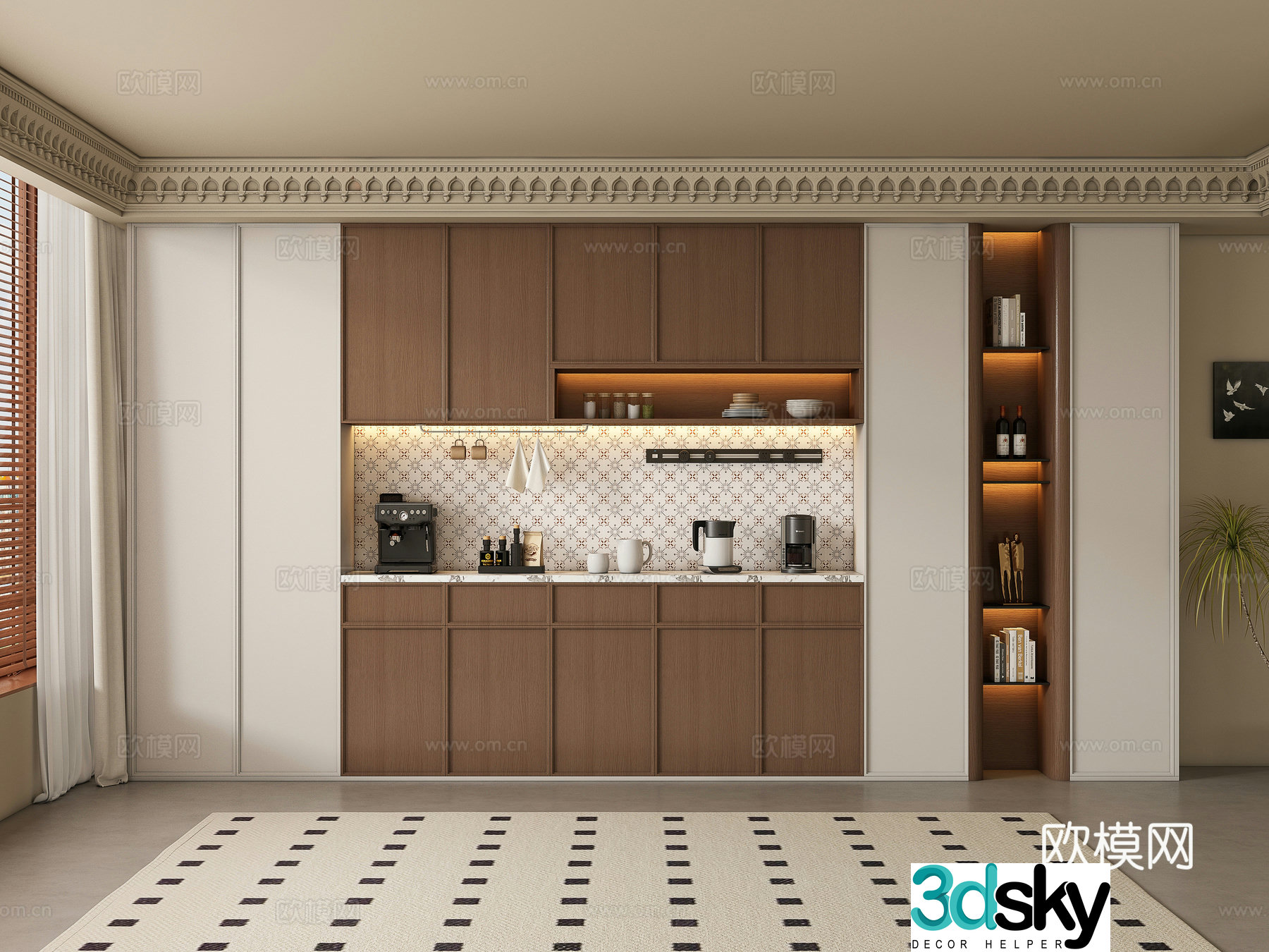 Middle-aged wine cabinet 3D model