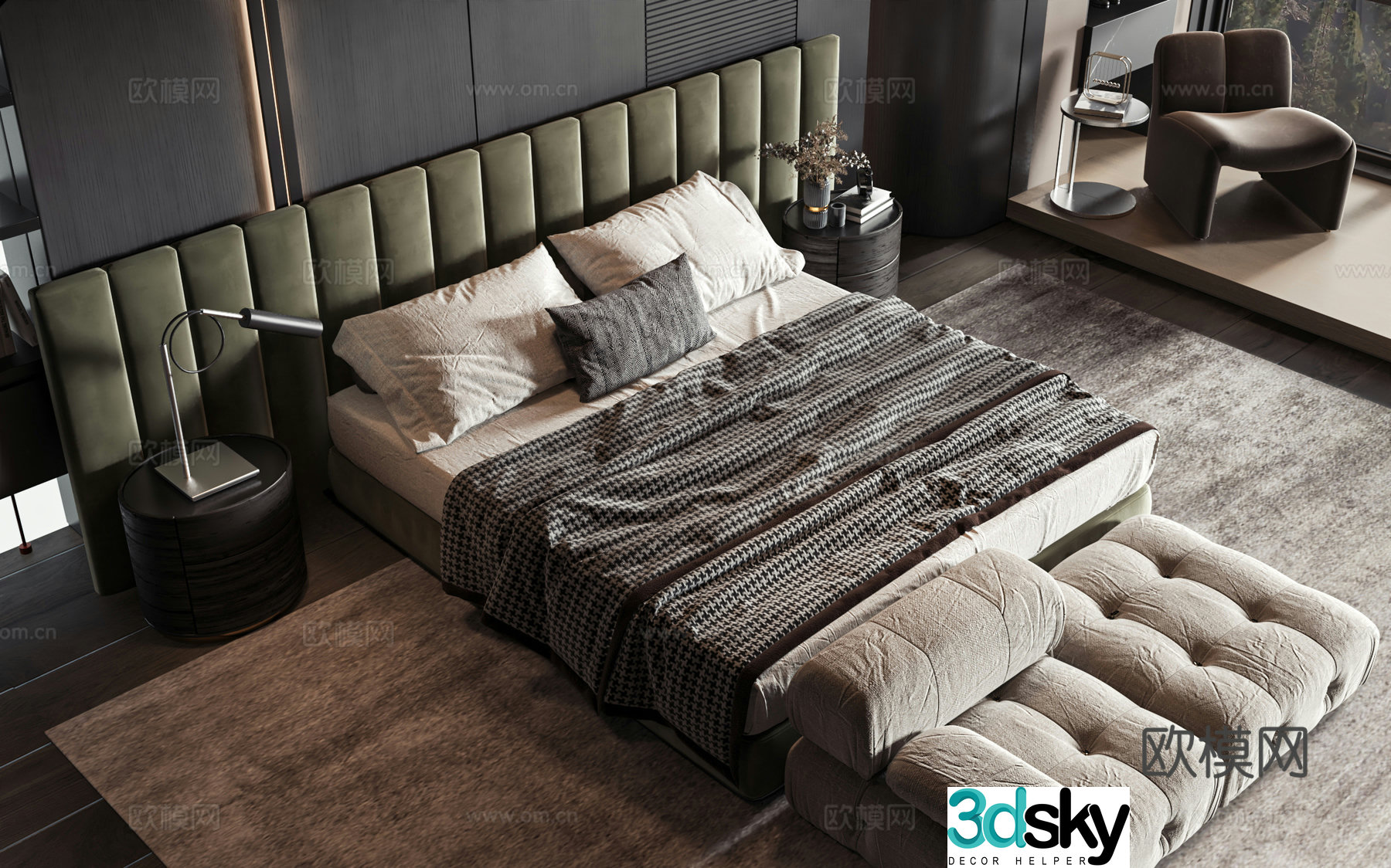 Modern style product bed 3d model