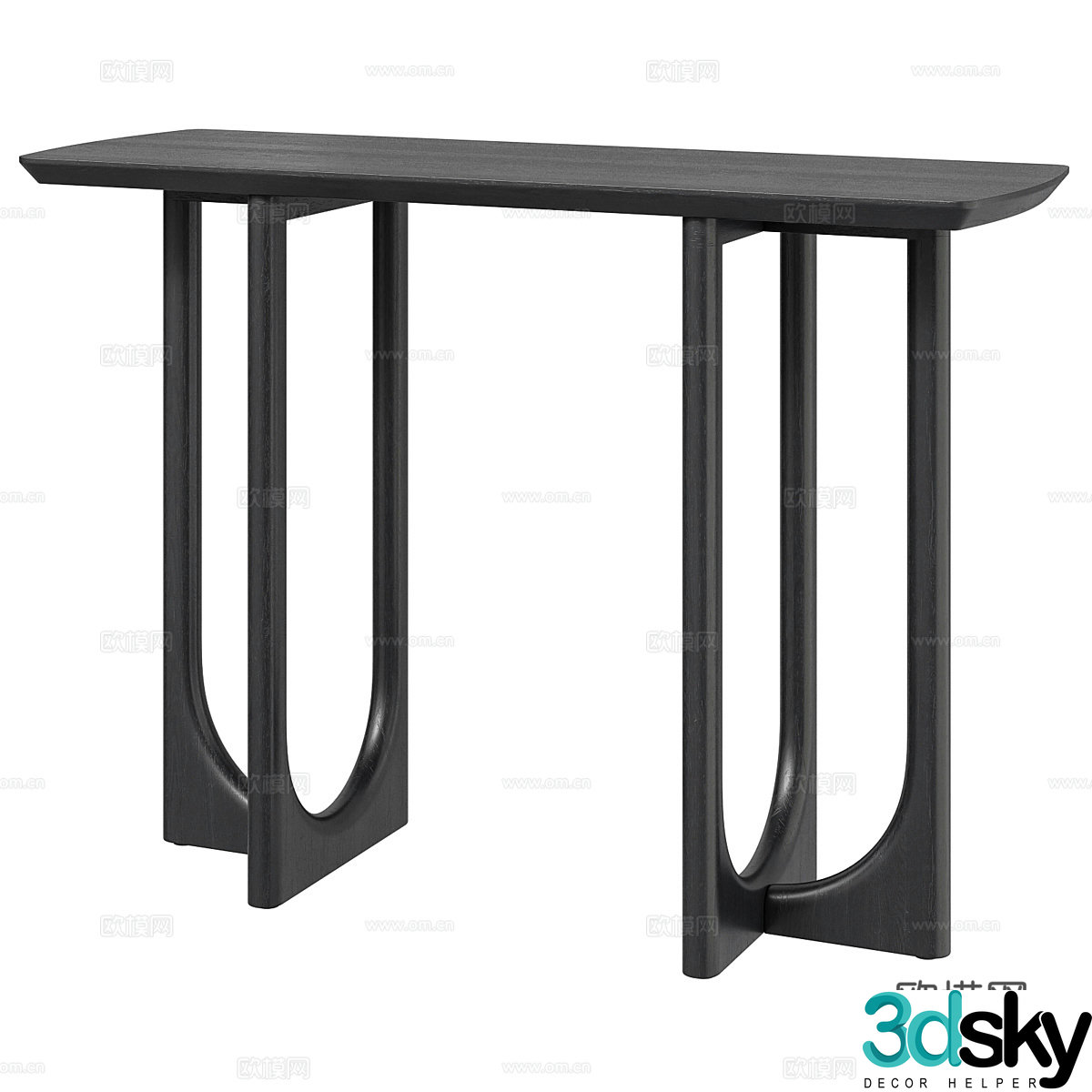 New Chinese-style solid wood end viewing platform 3D model