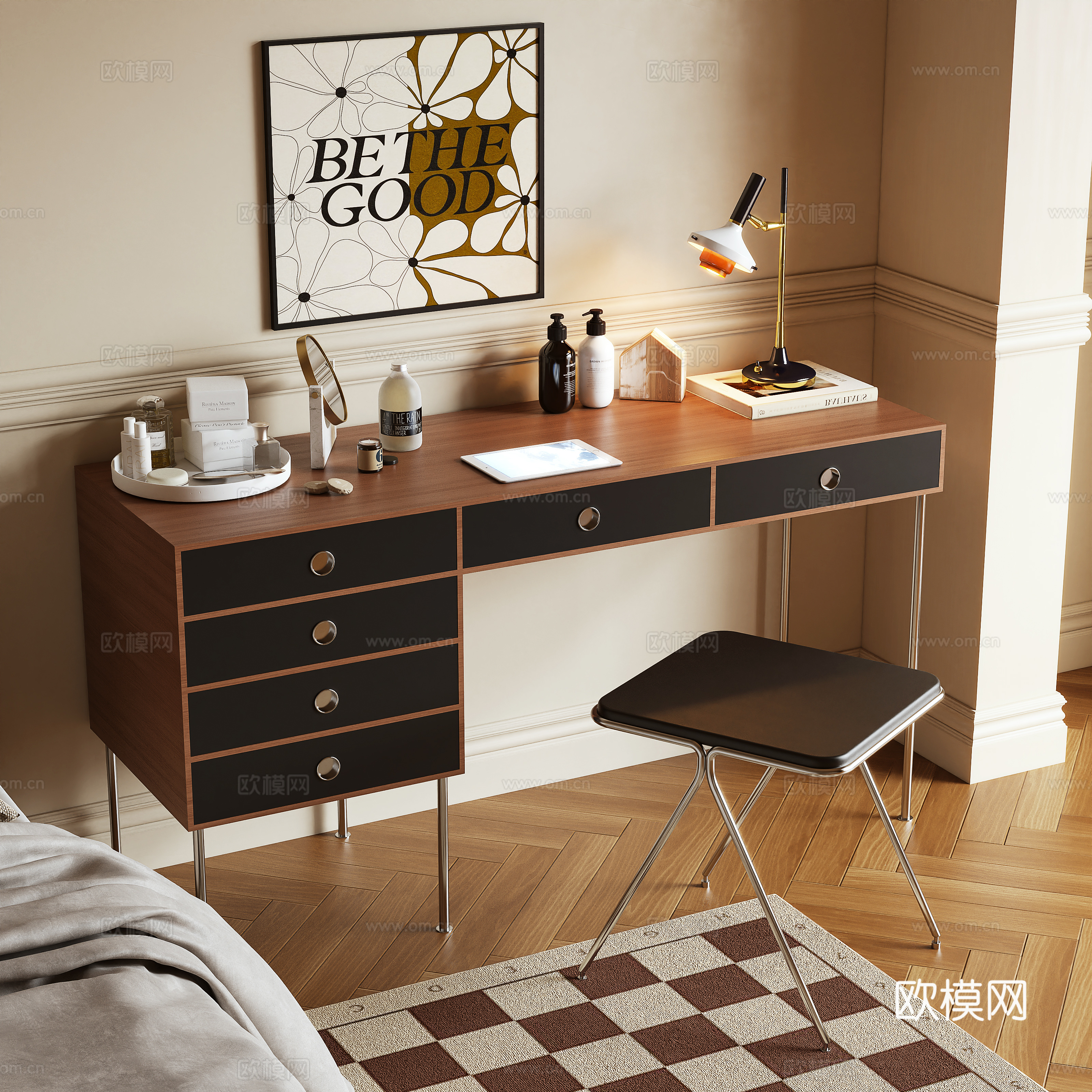 Medium style dressing table 3D model