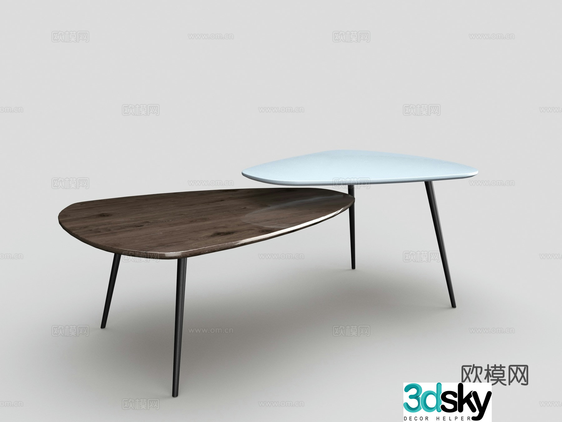 Nordic coffee table coffee table combination 3D model