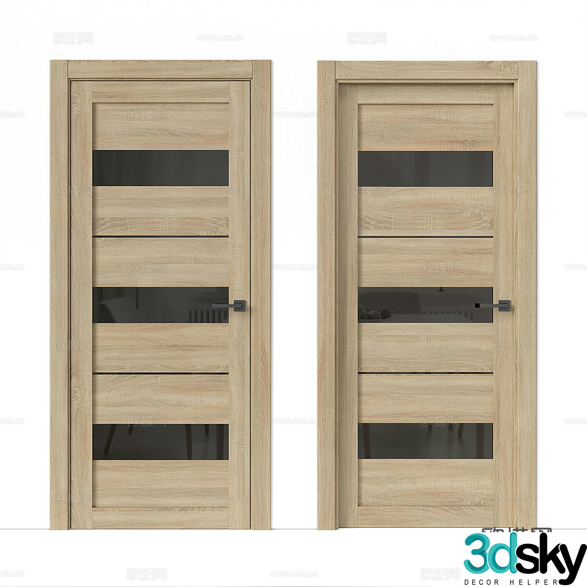 Nordic simple room door Door Simple room door Entrance door Bedroom door Single door 3D model