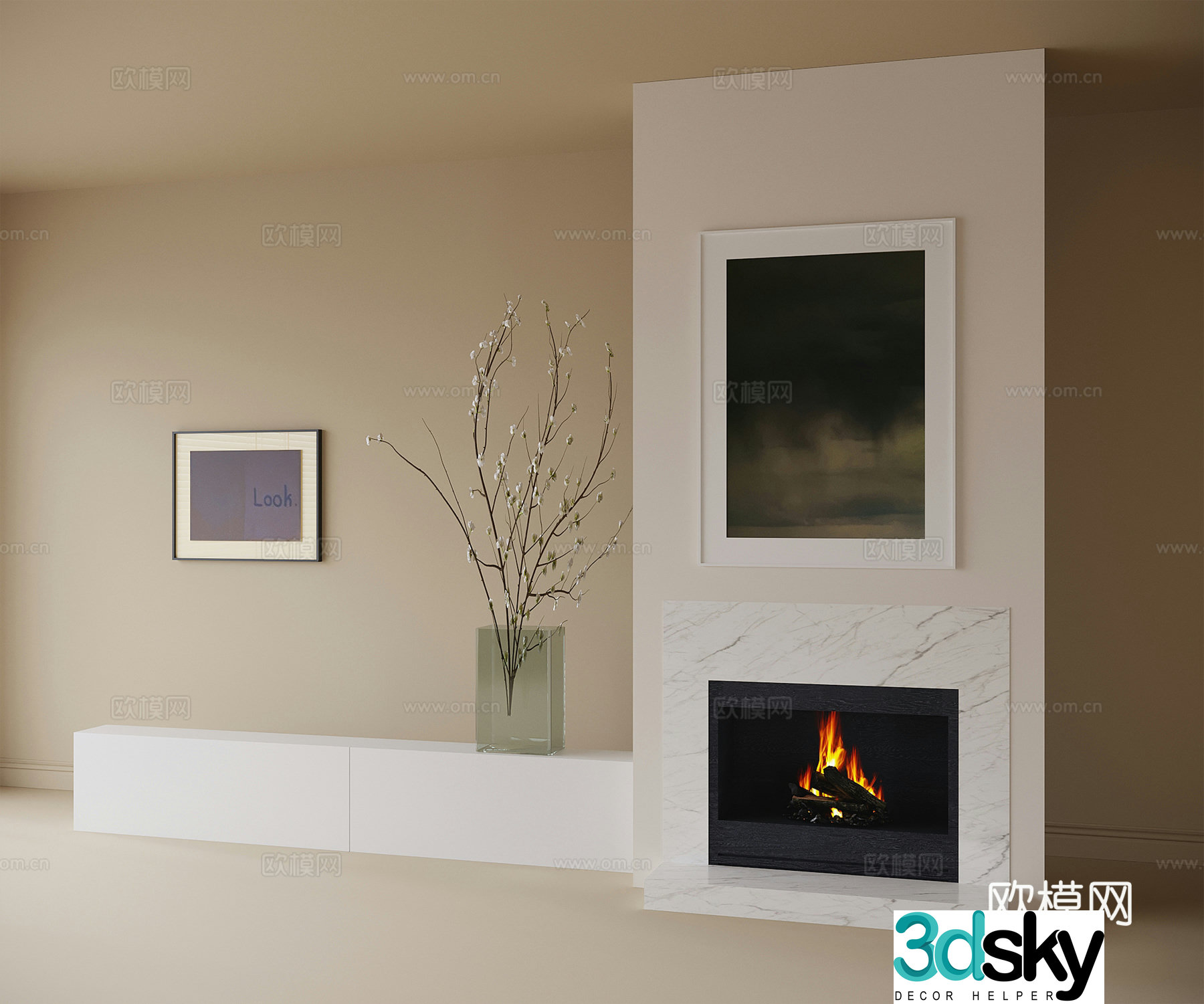 Modern decorative entrance hall 3D model of entrance hall ornaments
