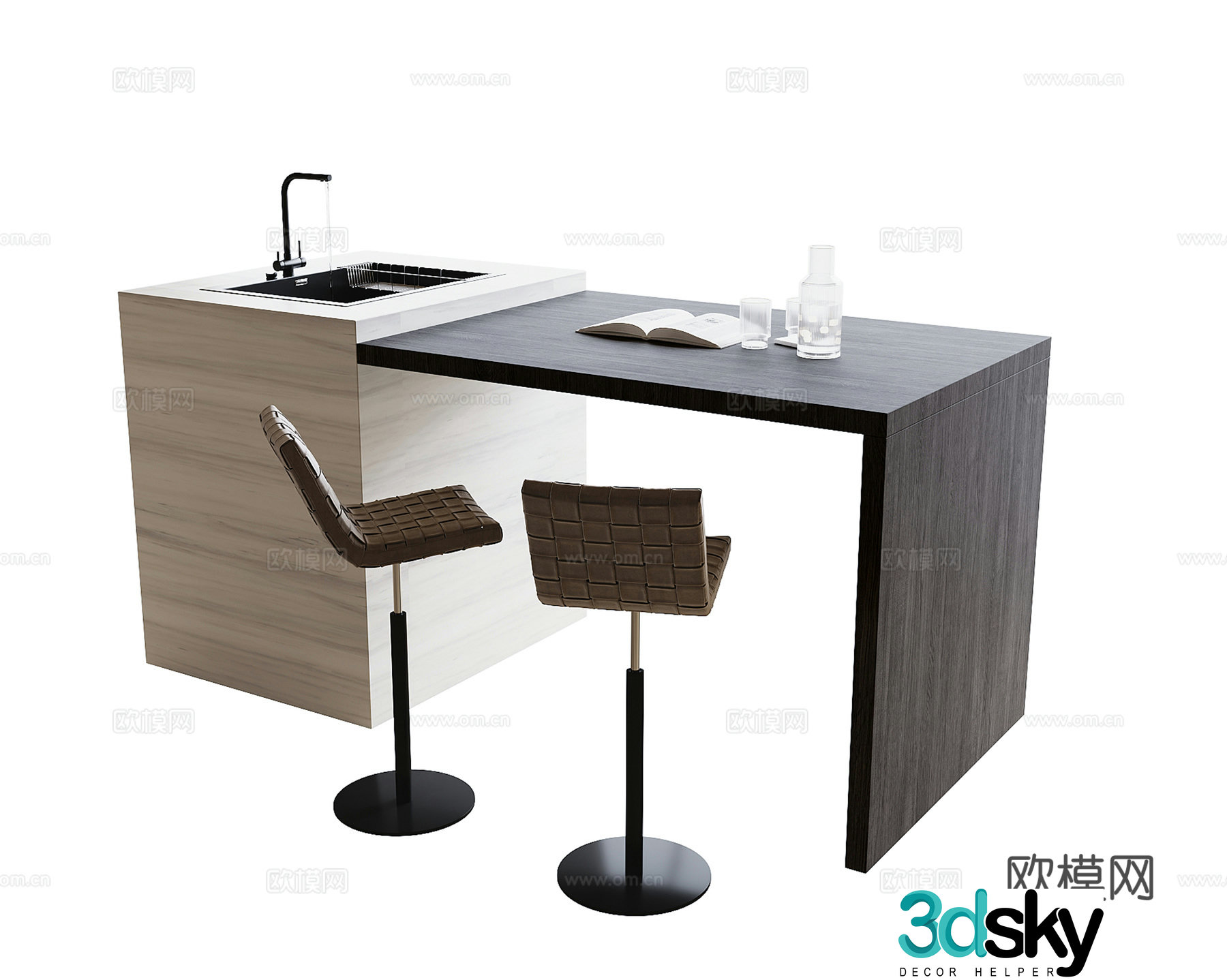 Modern bar chair 3d model
