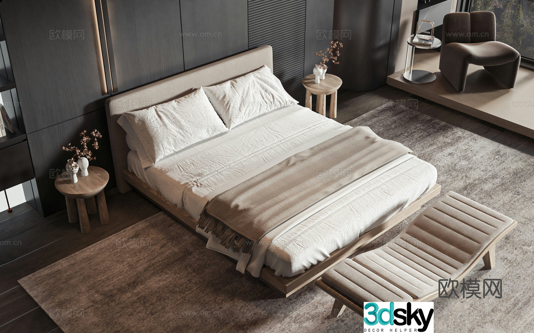 Modern style product bed 3d model