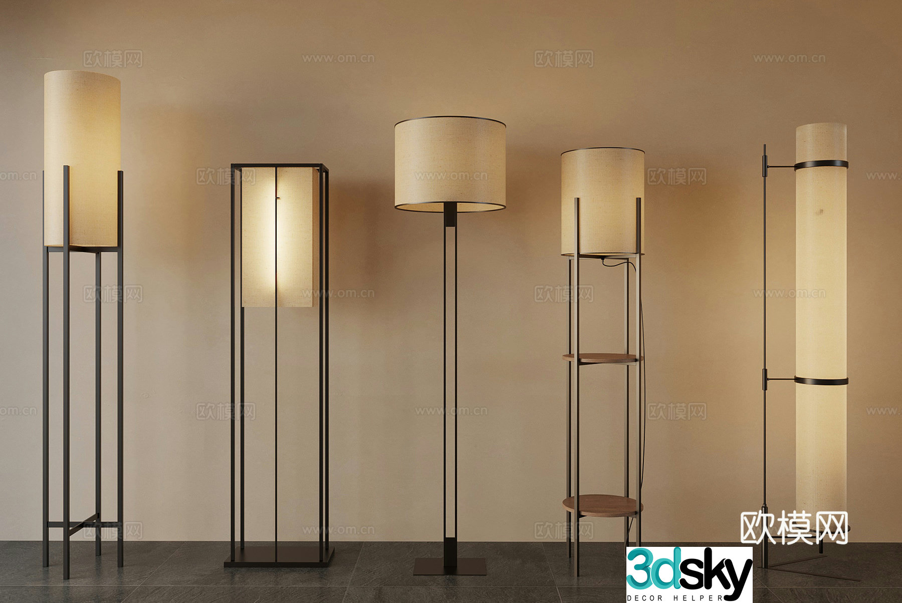 New Chinese floor lamp 3D model