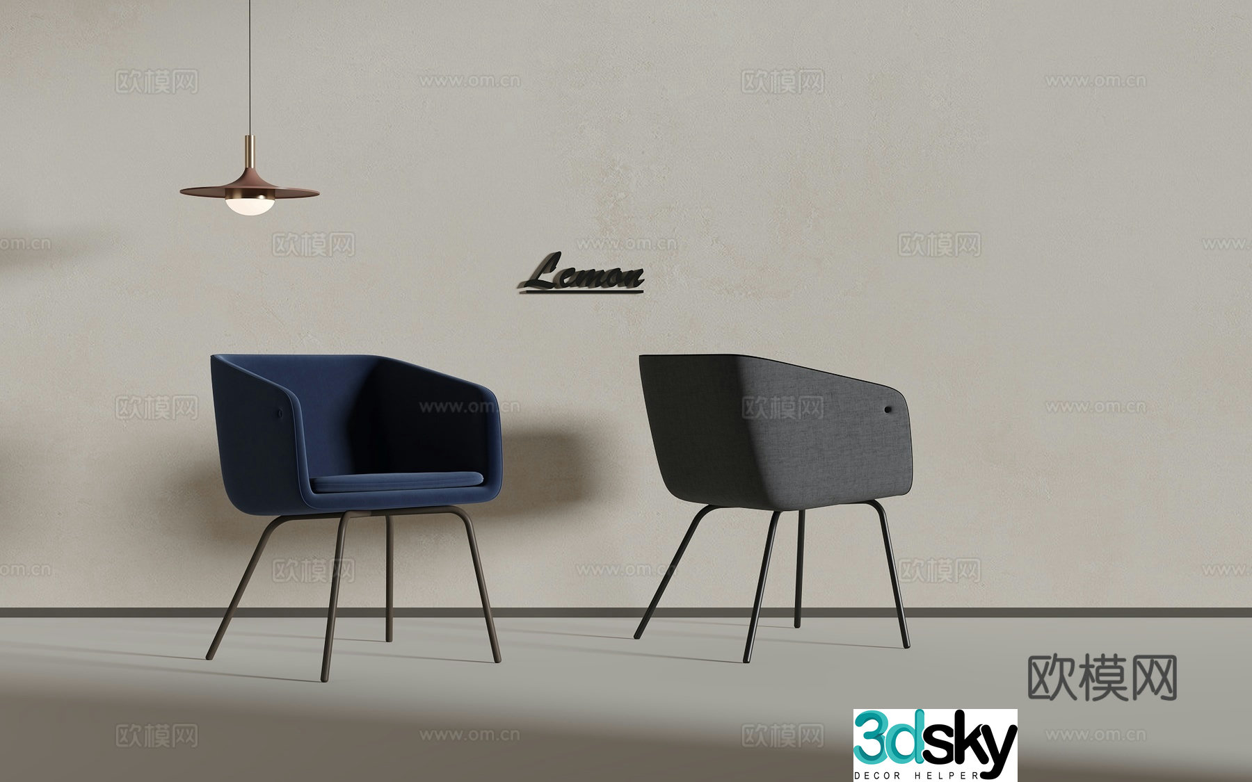Modern single chair 3d model