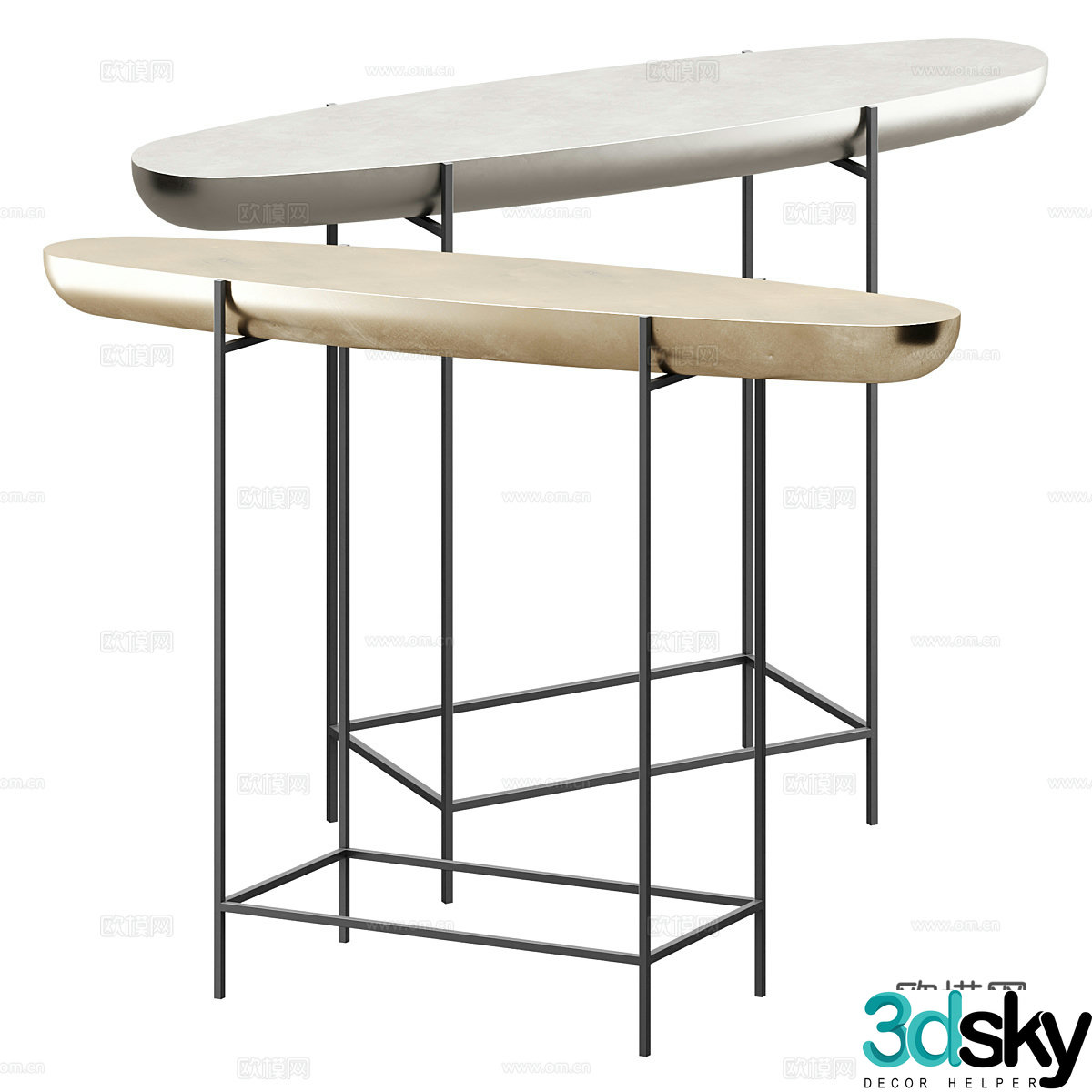 Modern minimalist end viewing platform 3D model