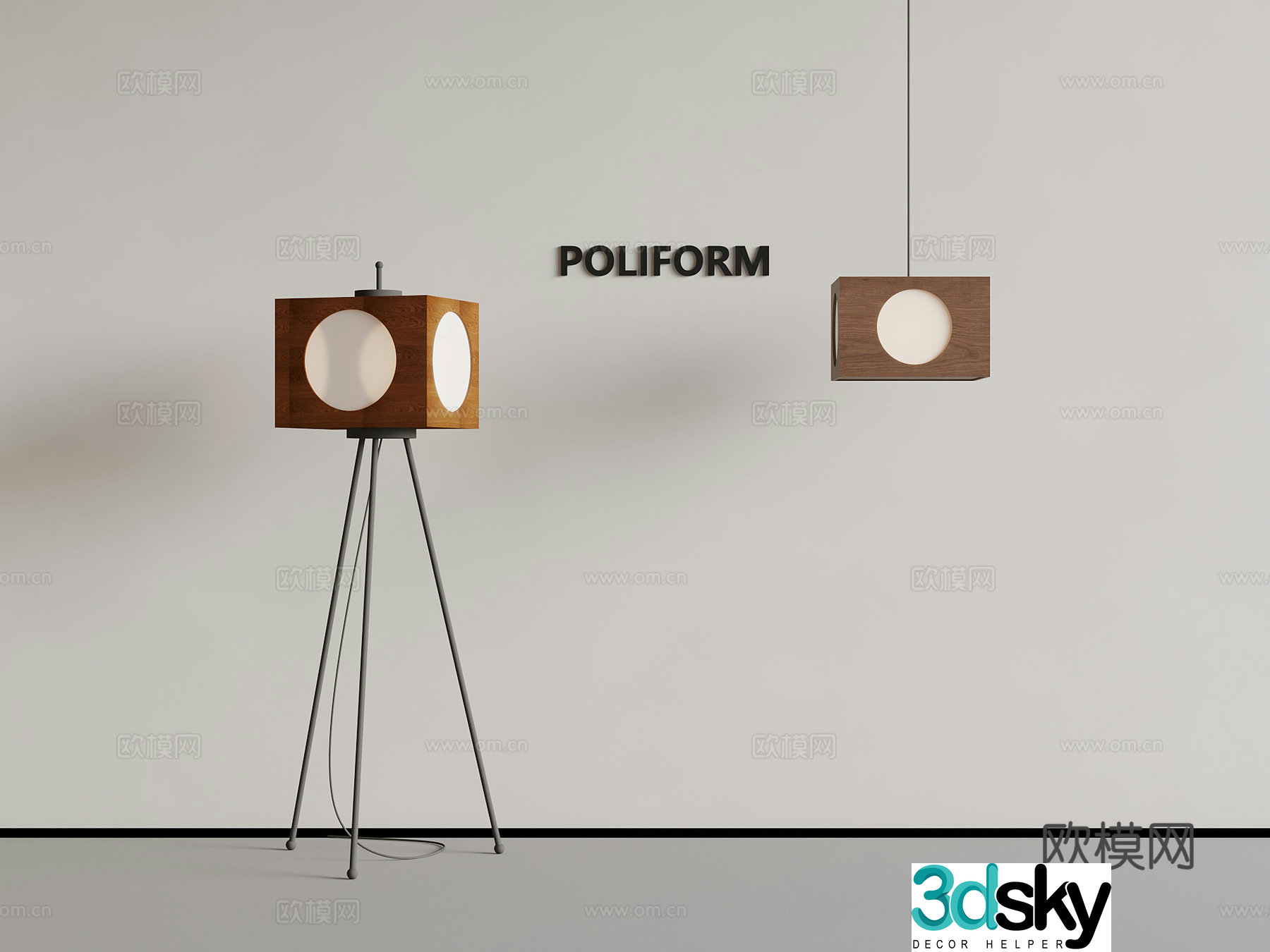 Floor lamp Middle style Floor lamp Chandelier Lamp 3D model