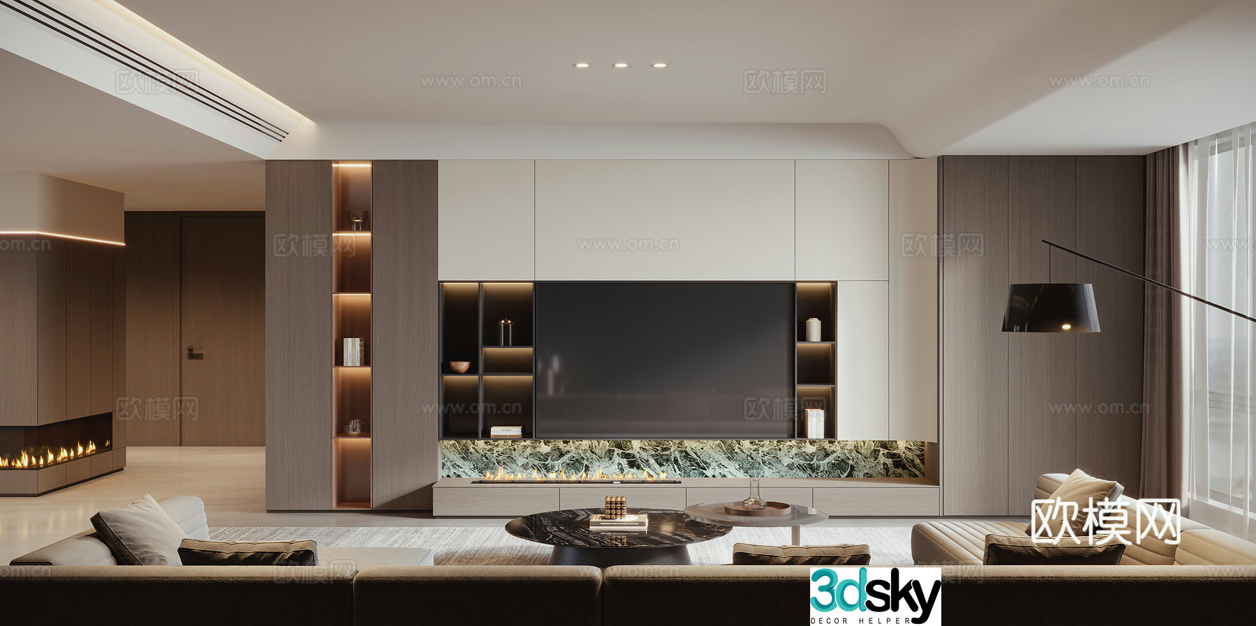 Modern home living room 3d model