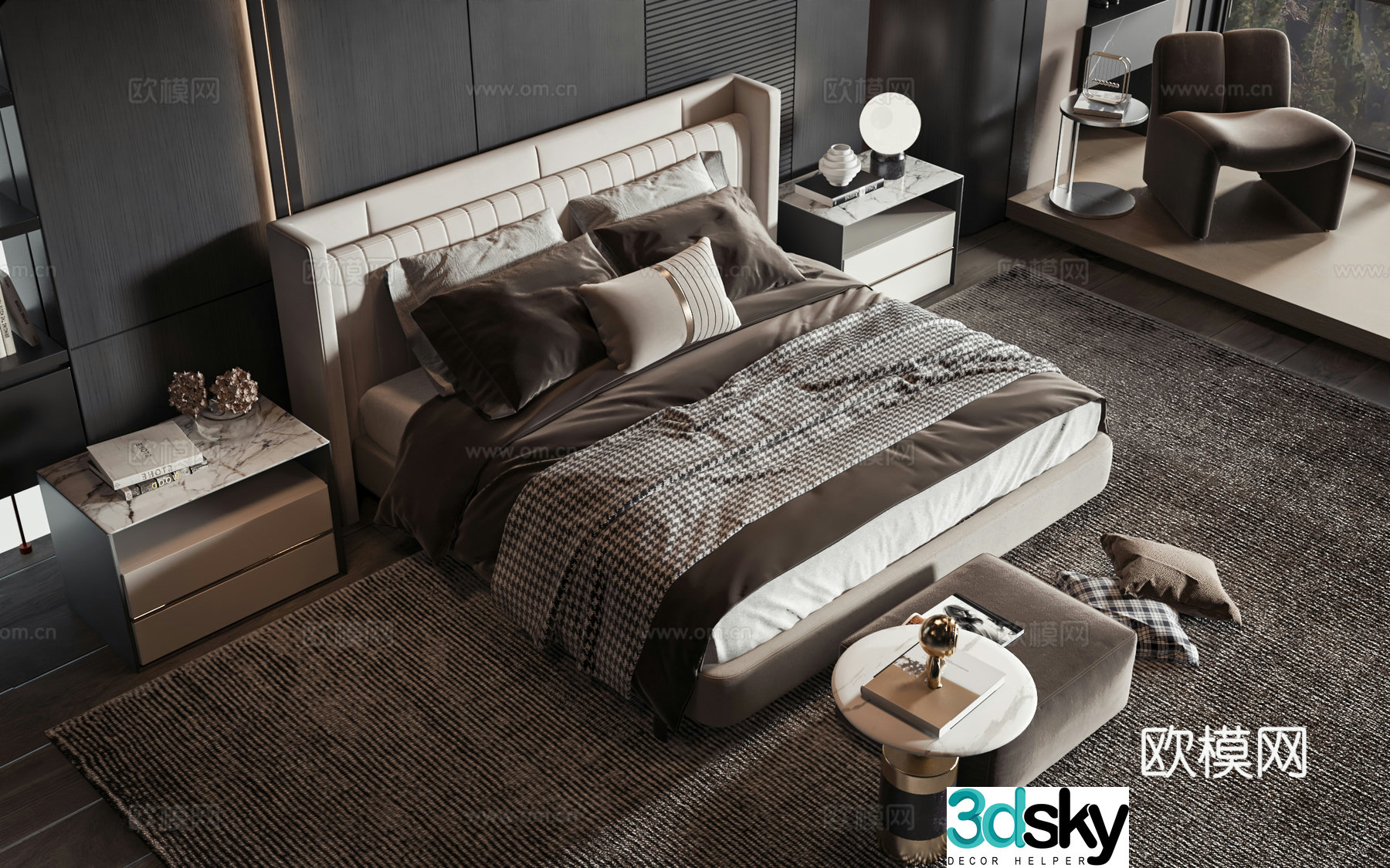 Modern style product bed 3d model