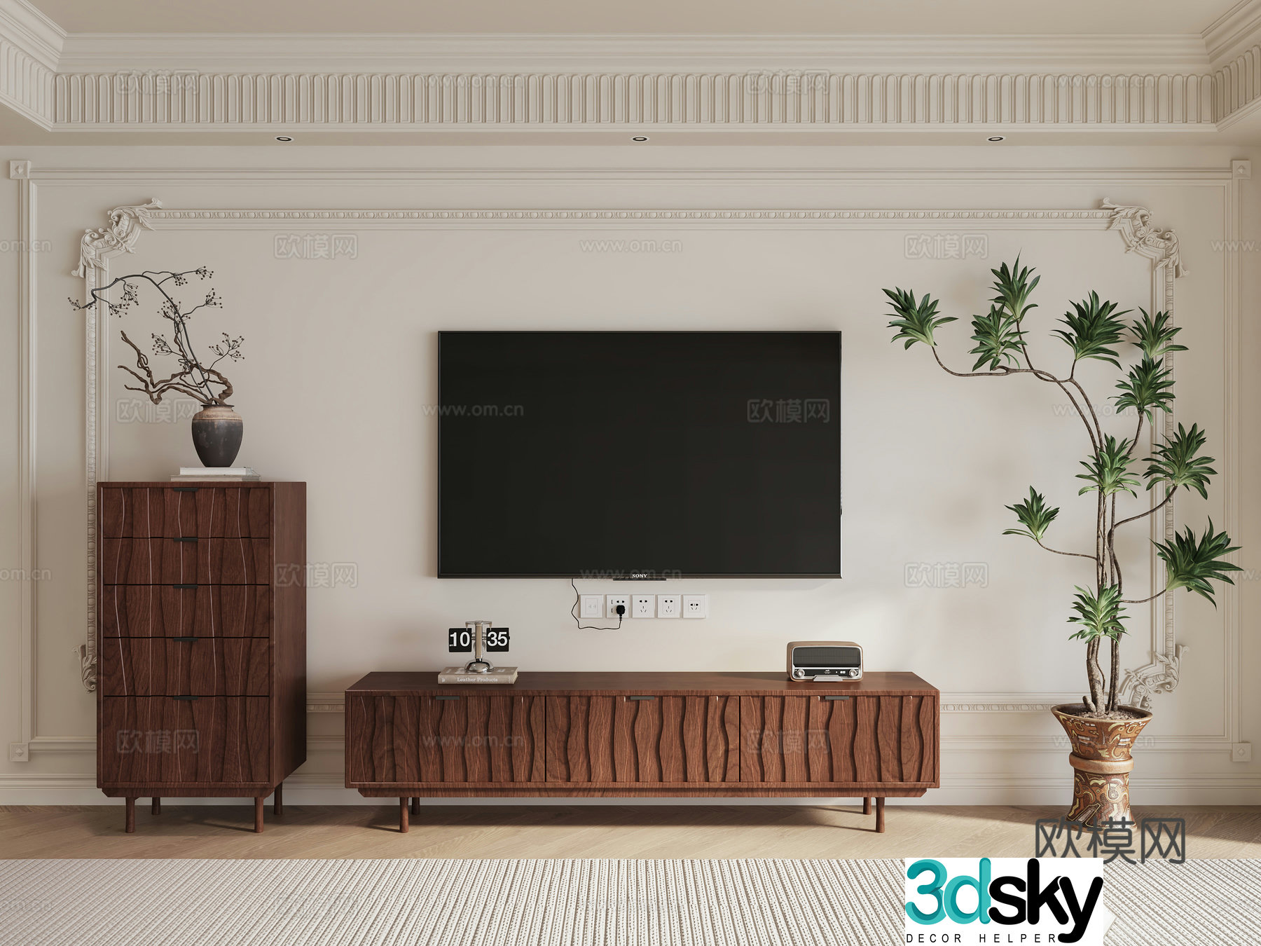 TV cabinet side cabinet decorative cabinet chest cabinet 3d model