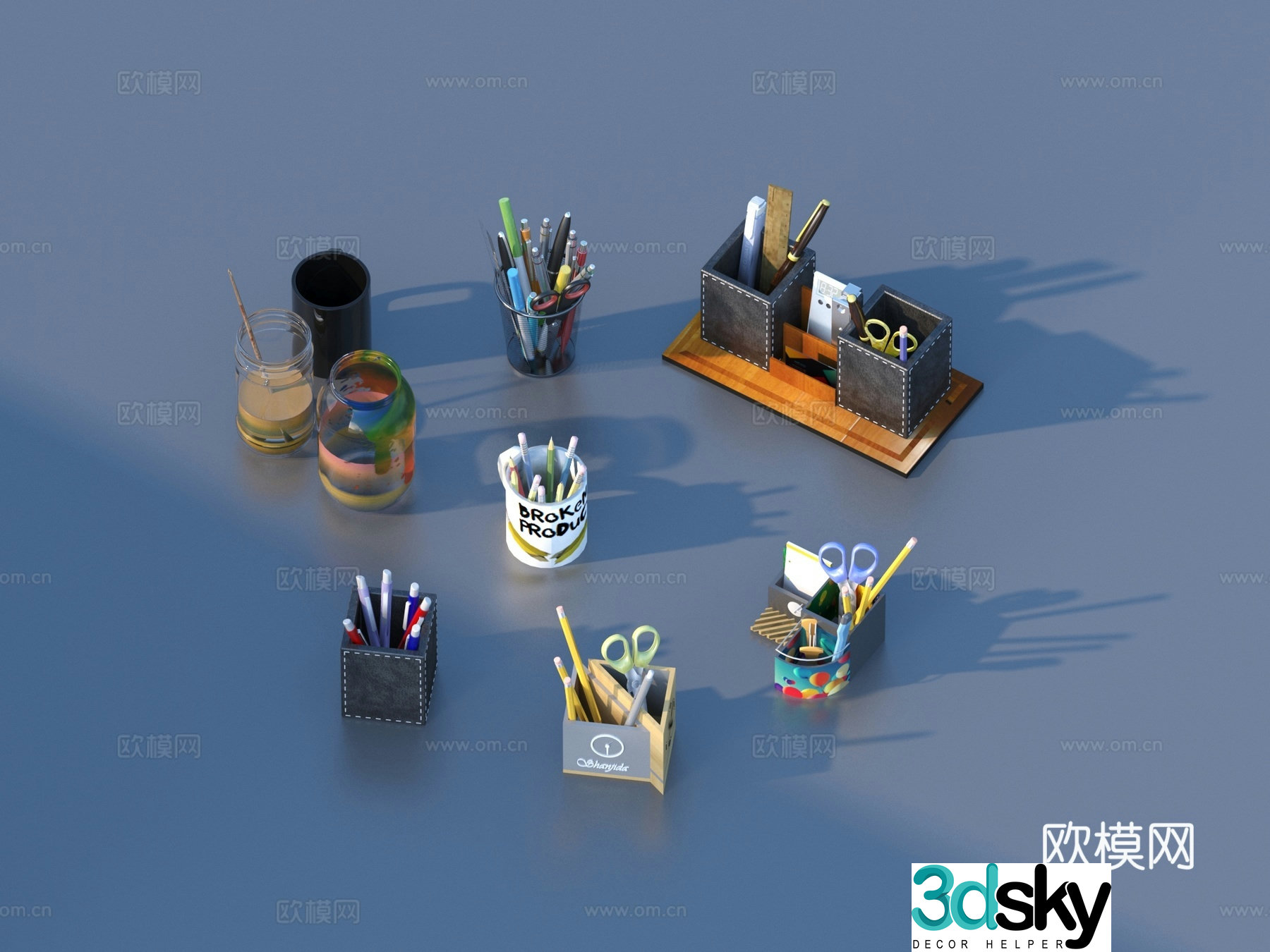 Pen holder Stationery Sketch 3D Model