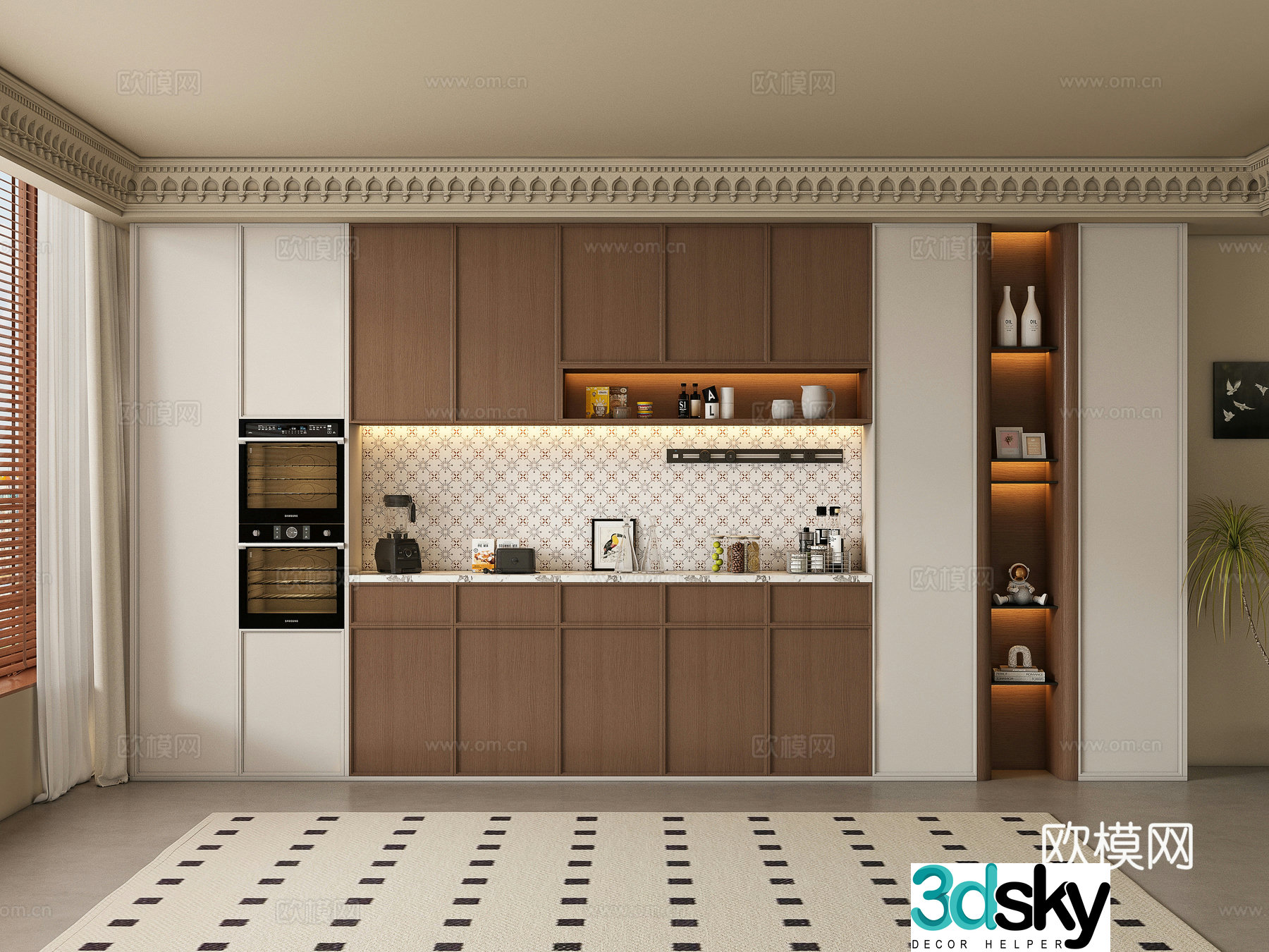 Middle-aged wine cabinet 3D model