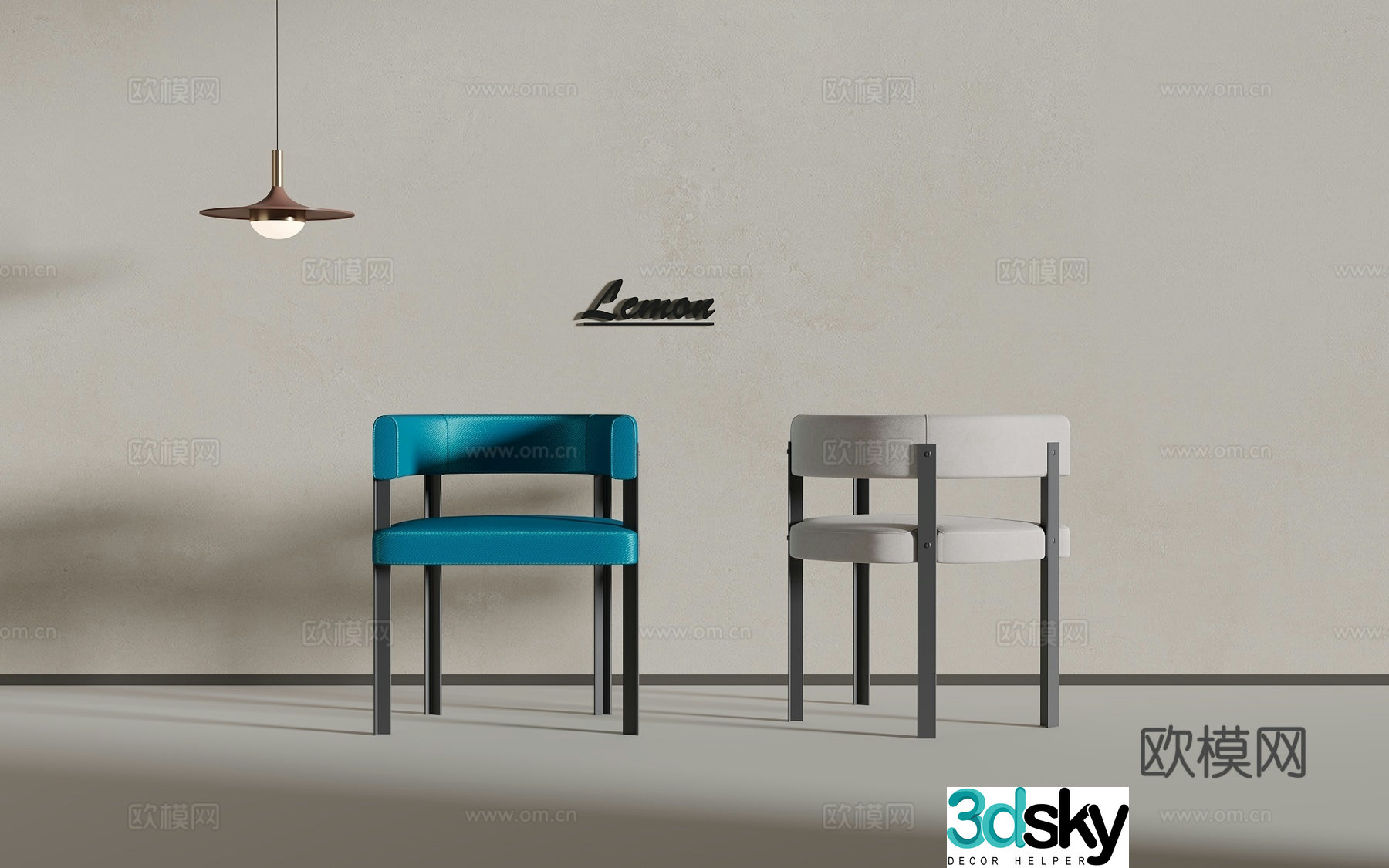 Light luxury single chair 3D model