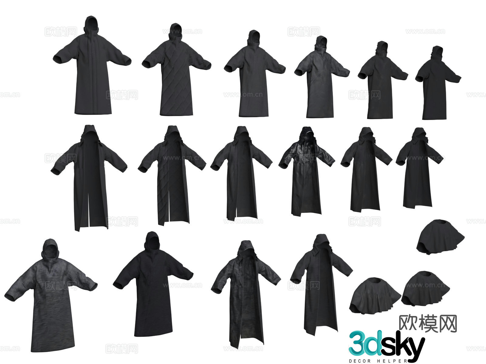 Raincoat Cyberpunk Style Costume Decoration Props Model 3D Model