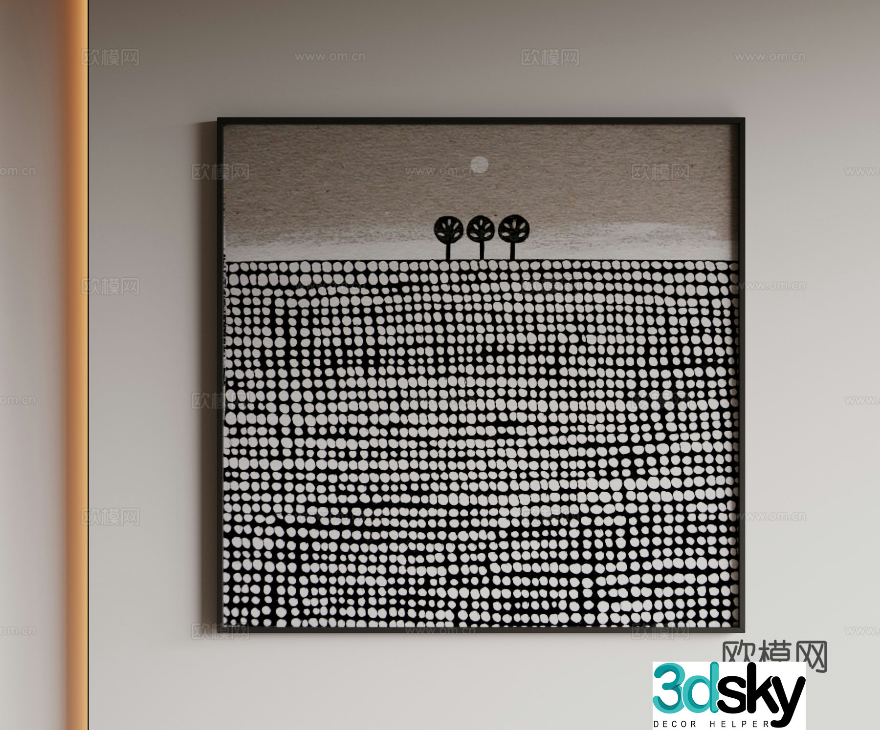Modern minimalist decorative paintings Wasabi Middle Style Hanging Paintings Cream Style Decorative Paintings Italian Hanging Paintings 3D Model