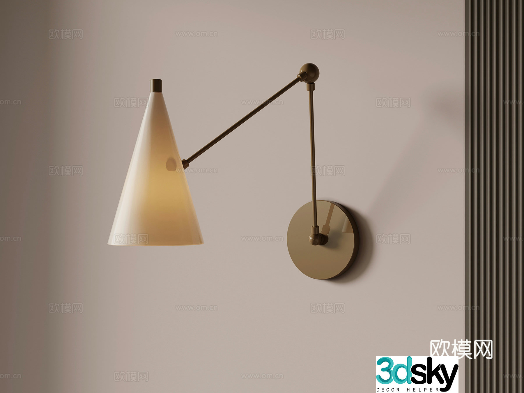 Wall lamp Modern medieval style wall lamp 3d model