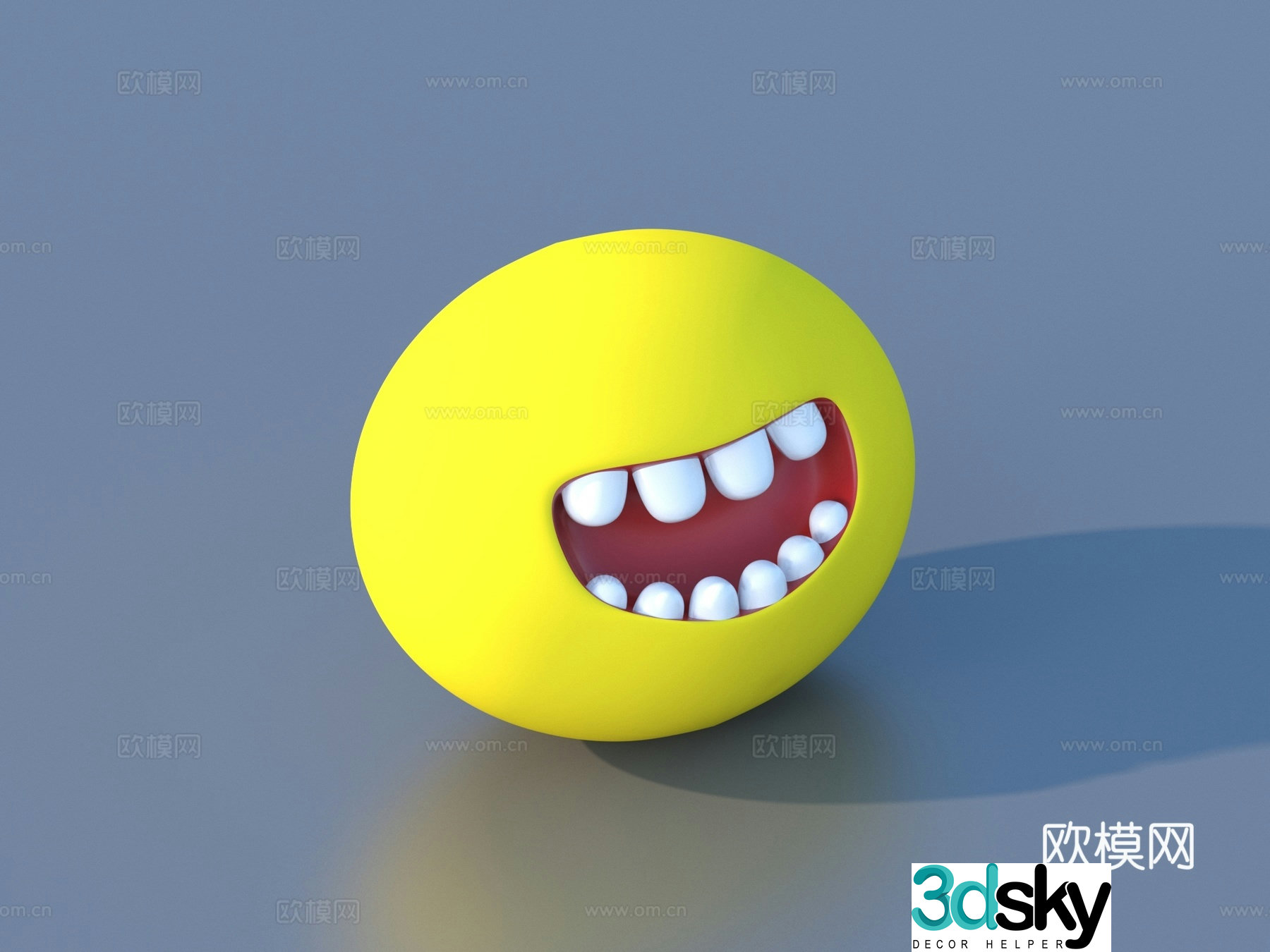 Emoticons Cartoon Smiling 3d Model