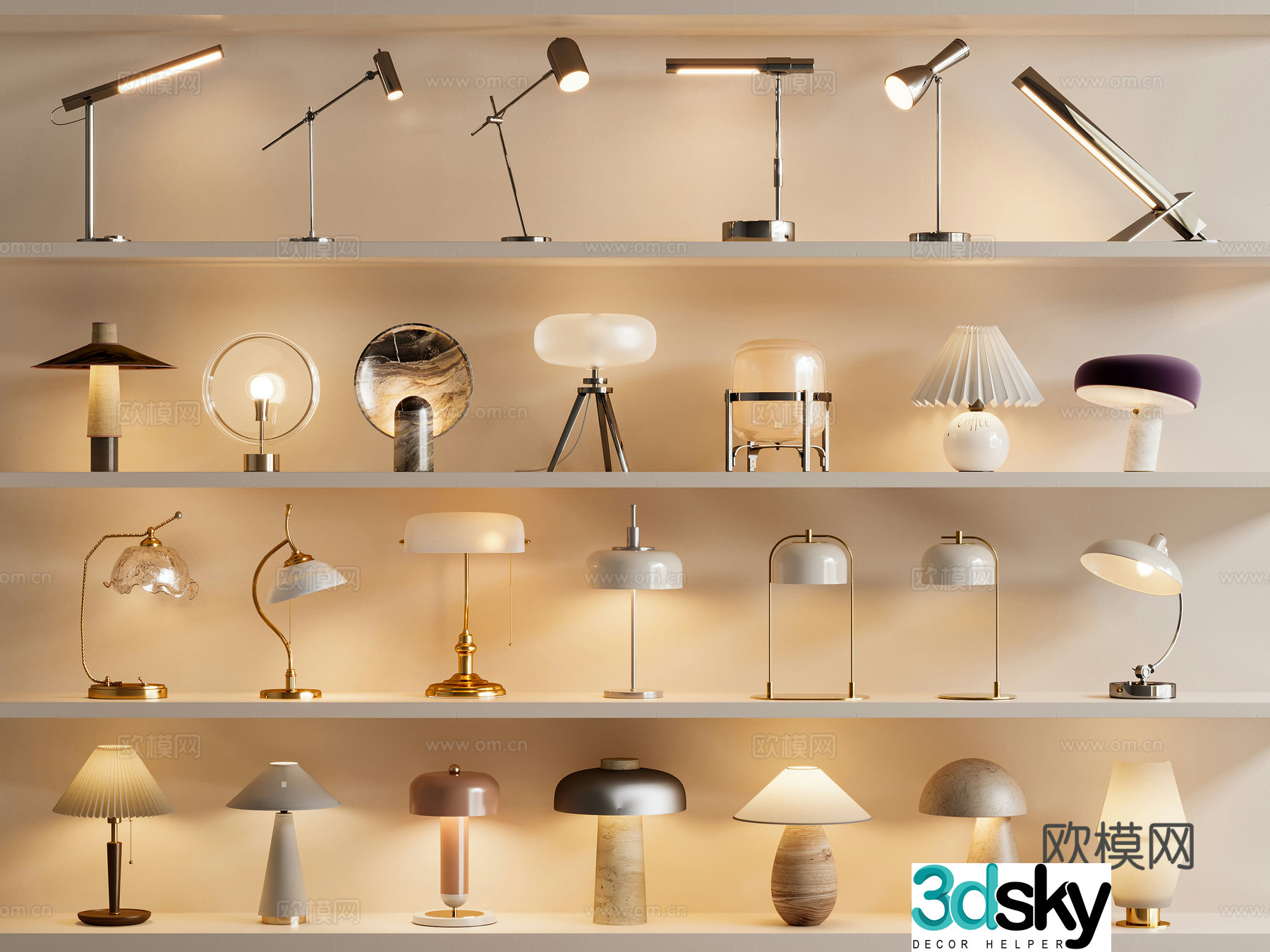 Modern simple desk lamp Bauhaus desk lamp Reading lamp Desk lamp Bedside desk lamp 3D model