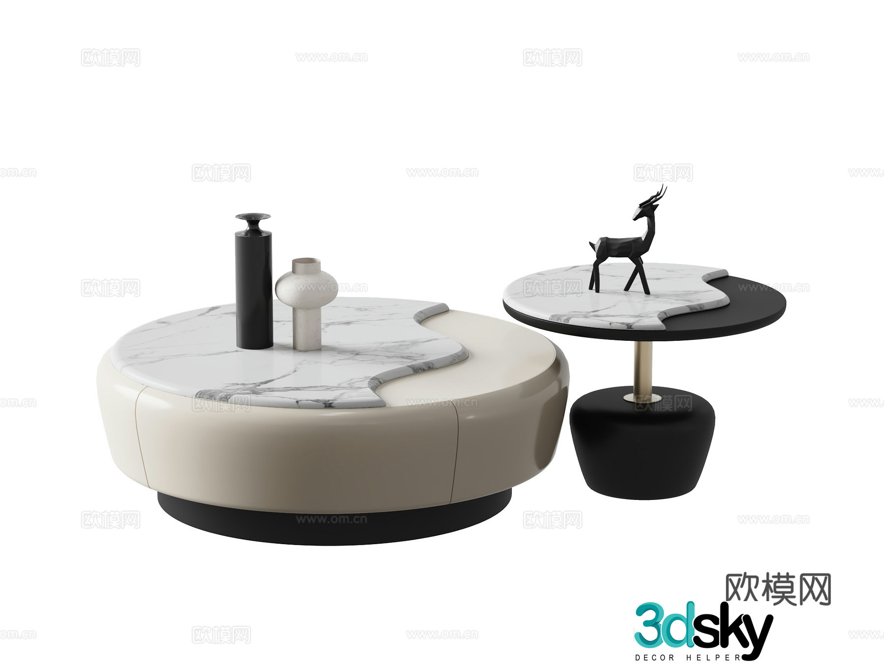 Modern coffee table jewelry ornaments 3d model