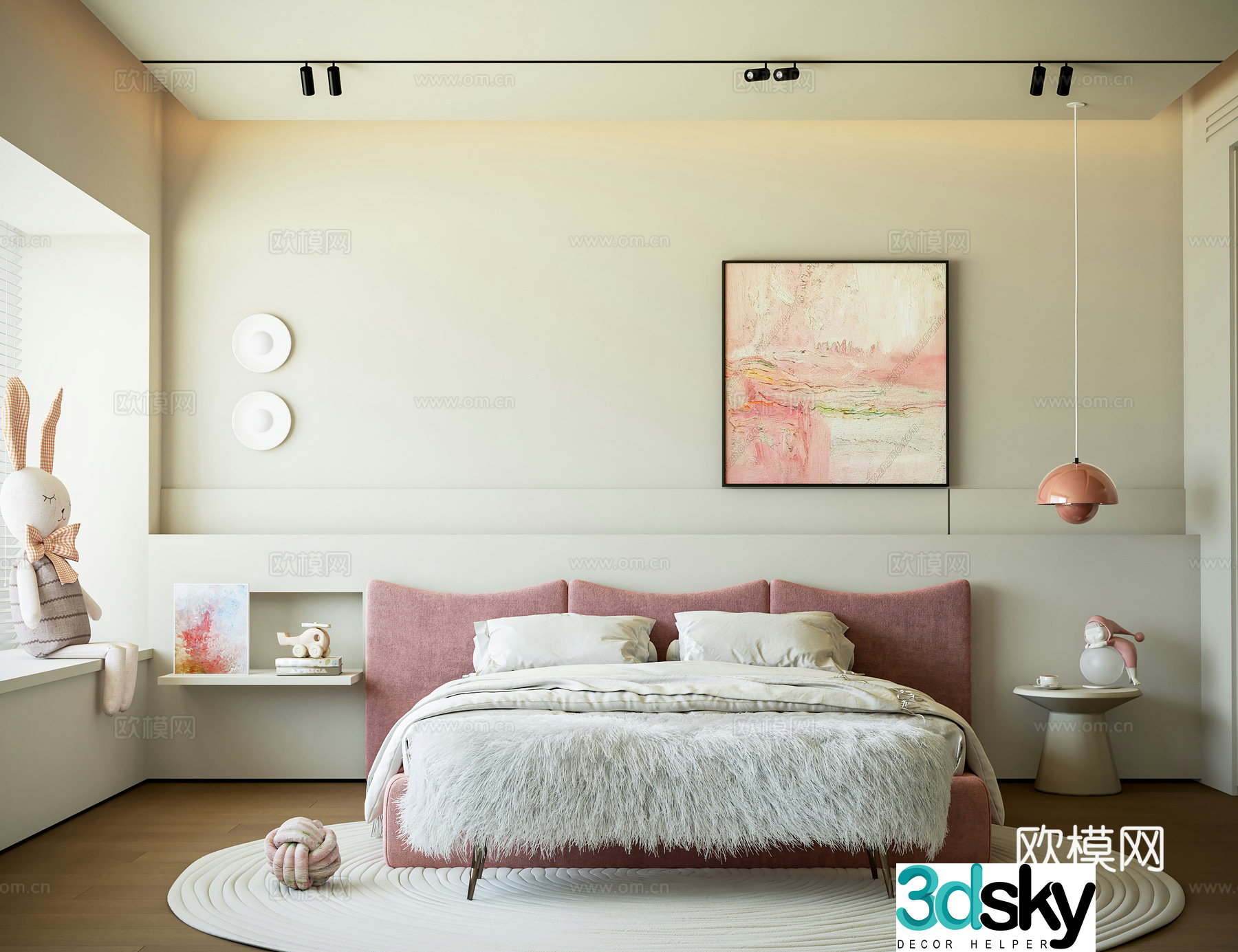 Modern girl room 3d model