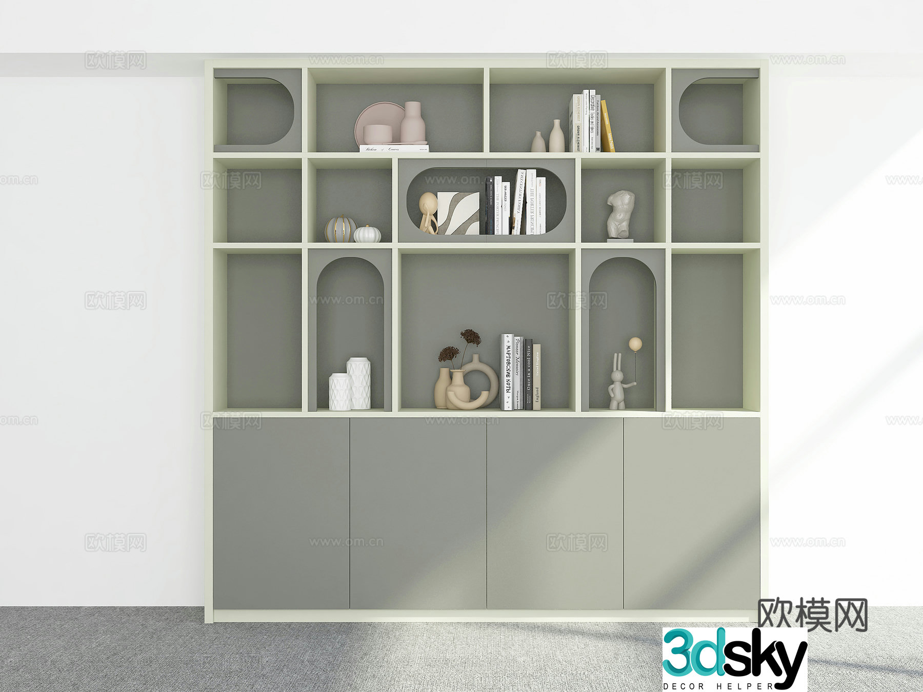 Modern bookcase 3d model