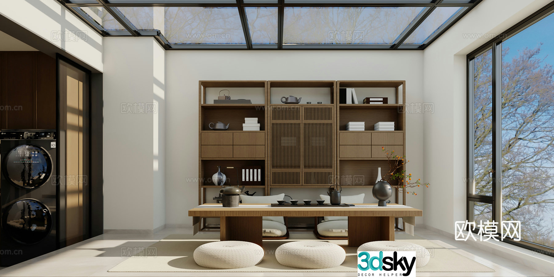 Song’s aesthetic tea room tatami tea room sun room tea room new Chinese tea room 3D model