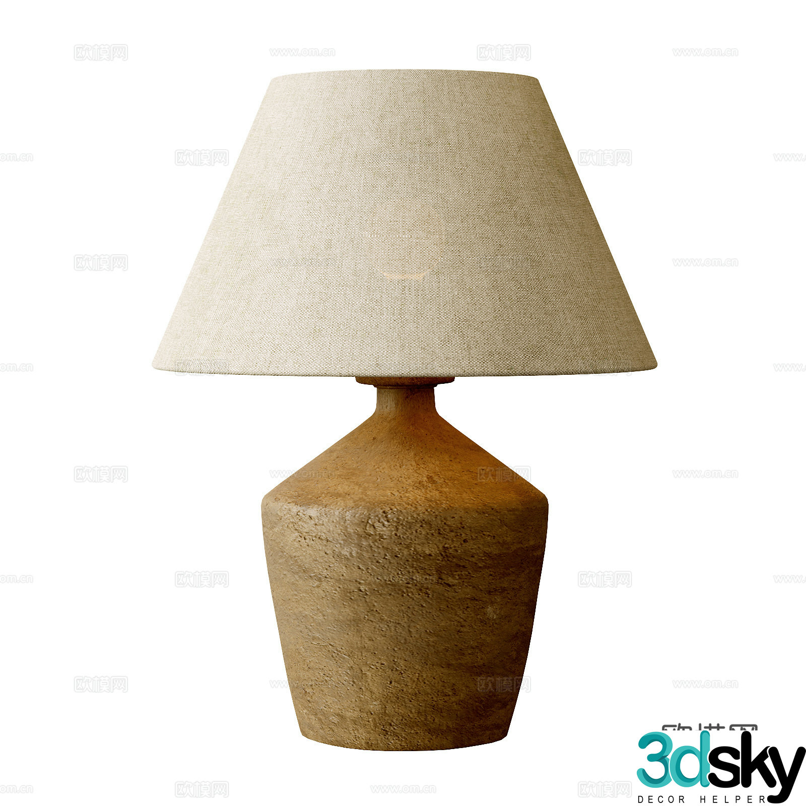 Wasabi Fengteng lamp Middle-aged table lamp Ceramic pot table lamp Fabric table lamp Living room table lamp Bedroom table lamp 3D model