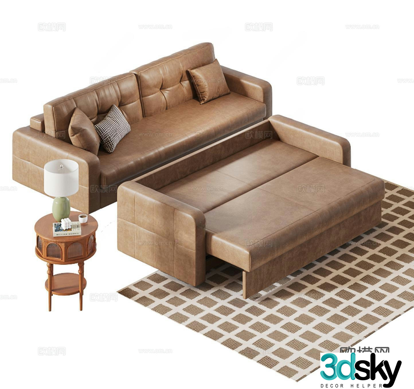 Modern folding bed 3d model