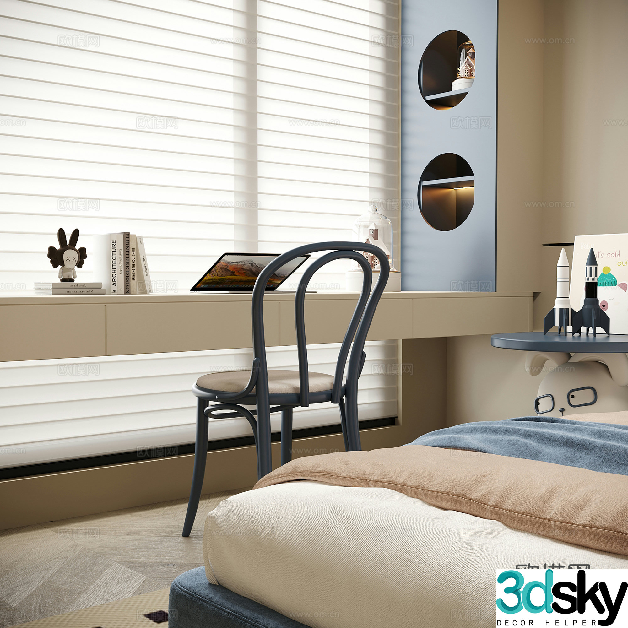 Modern desk and chair Children’s desk and chair 3d model