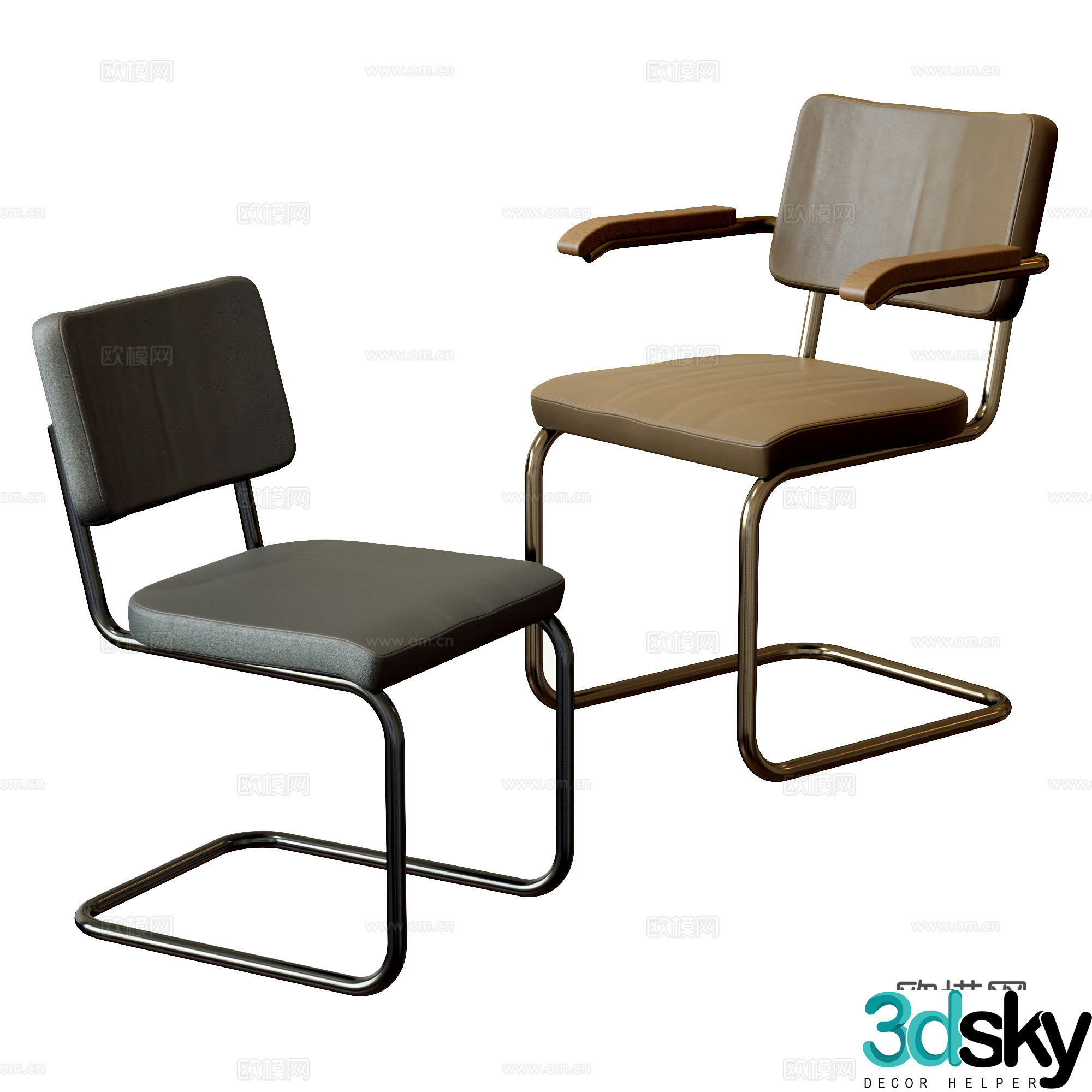 Modern single chair Book chair Dining chair Office chair Leather single chair 3d model