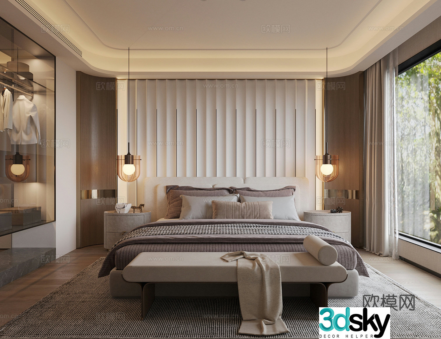 New Chinese style bedroom master bedroom 3D model