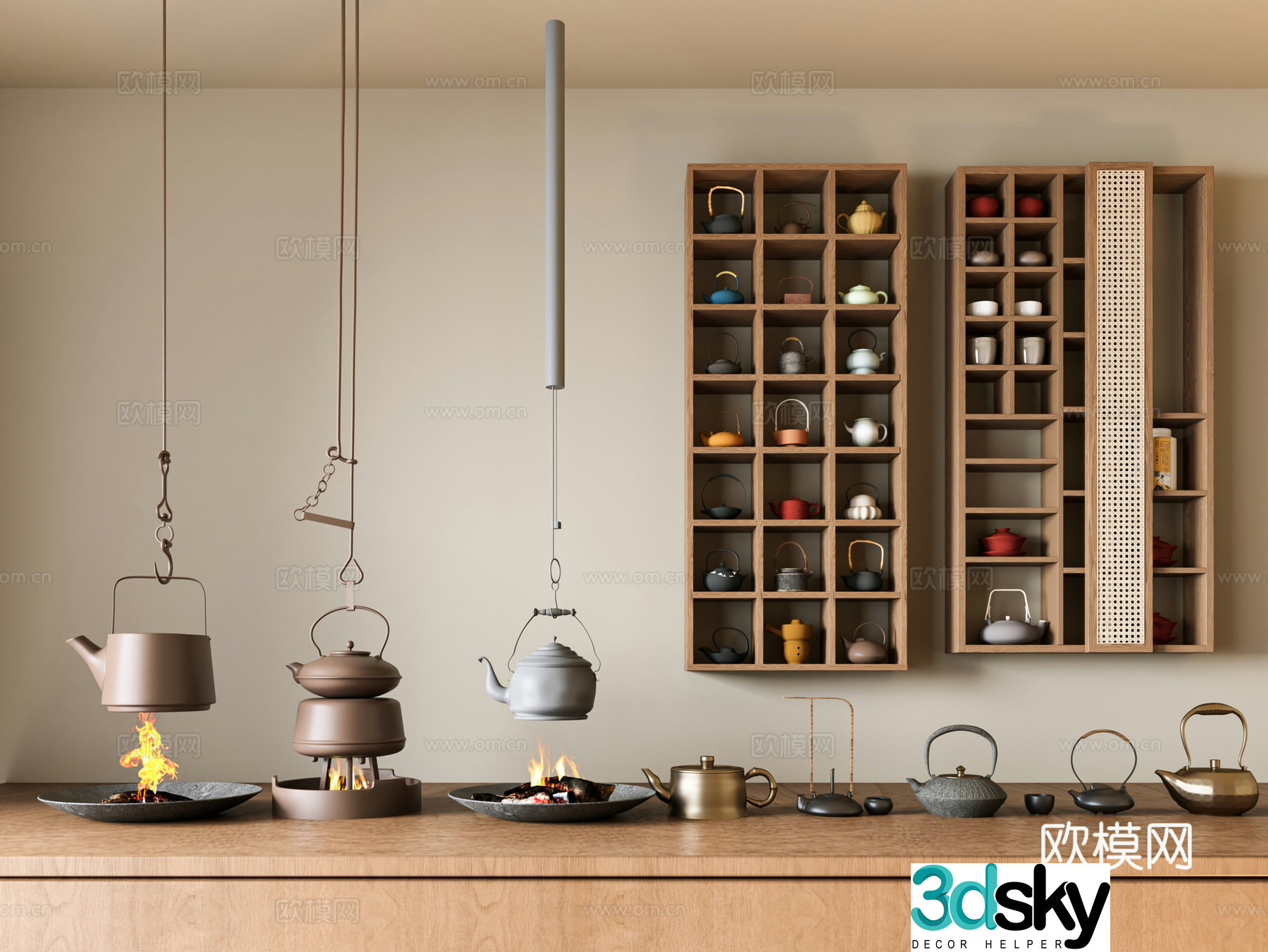 New Chinese style teapot hanging teapot tea set teapot teapot decoration tea cabinet tea wall decoration 3D model