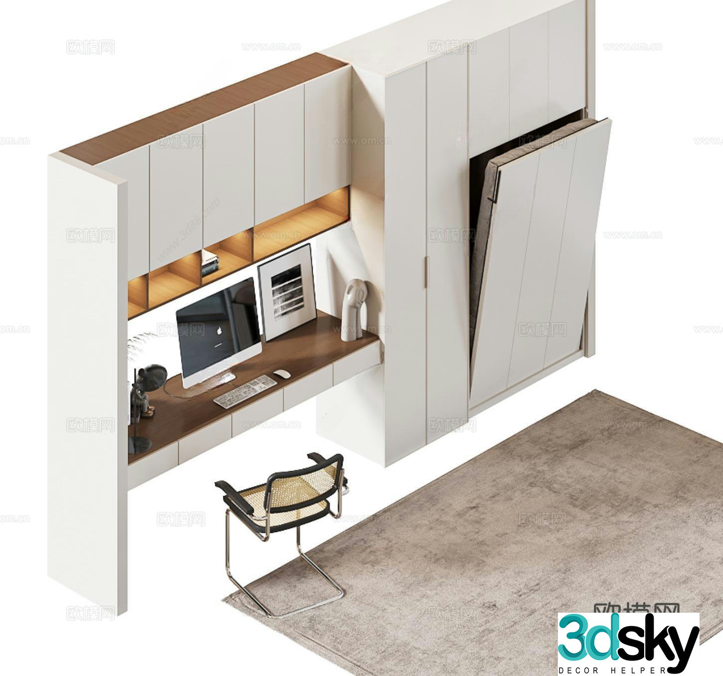 Modern folding bed 3d model