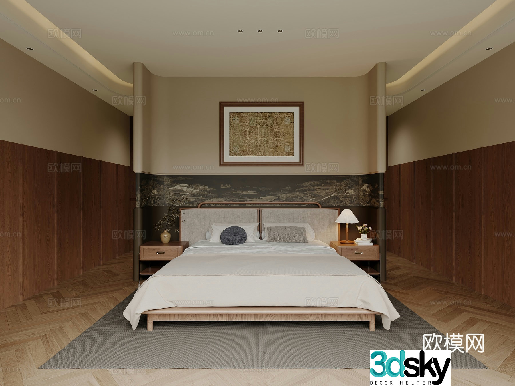 Modern and ancient Qianfeng master bedroom cloakroom no owner light single chair 3d model